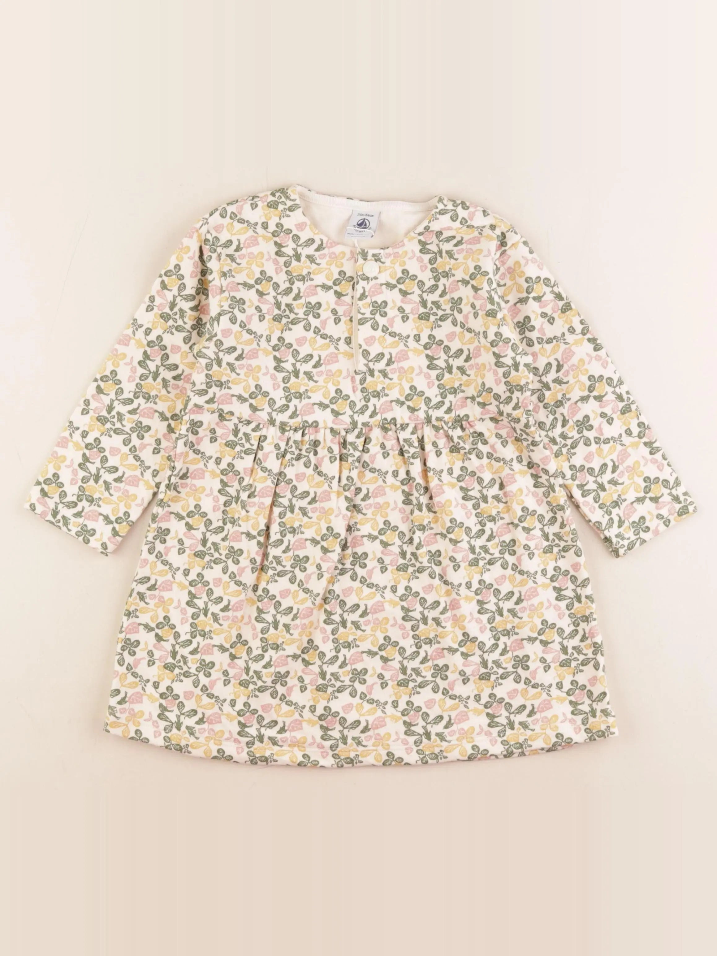 Petit Bateau - robe beige - 24 mois