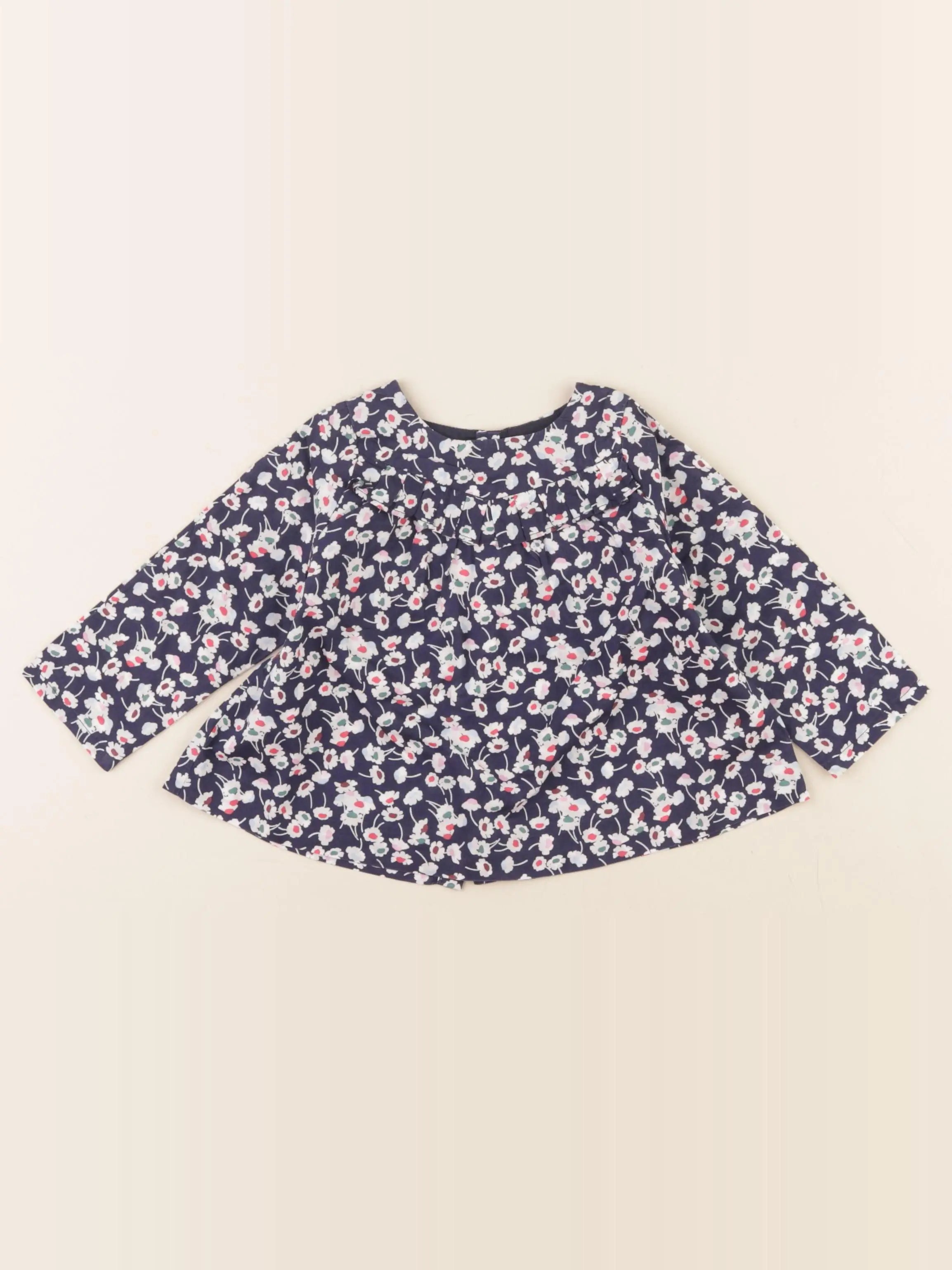 Jacadi - blouse liberty bleu - 12 mois