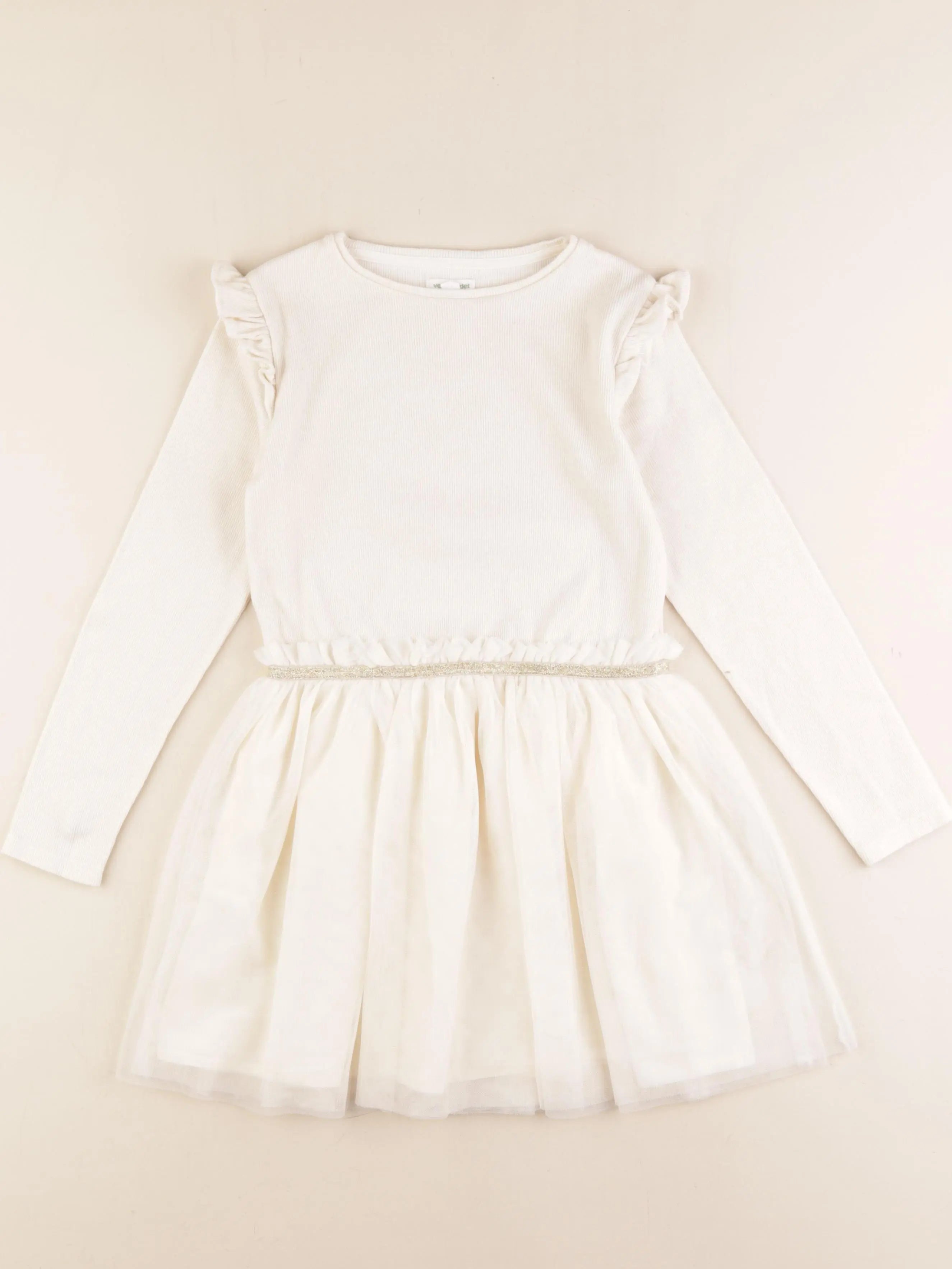 Vertbaudet - robe beige - 8 ans