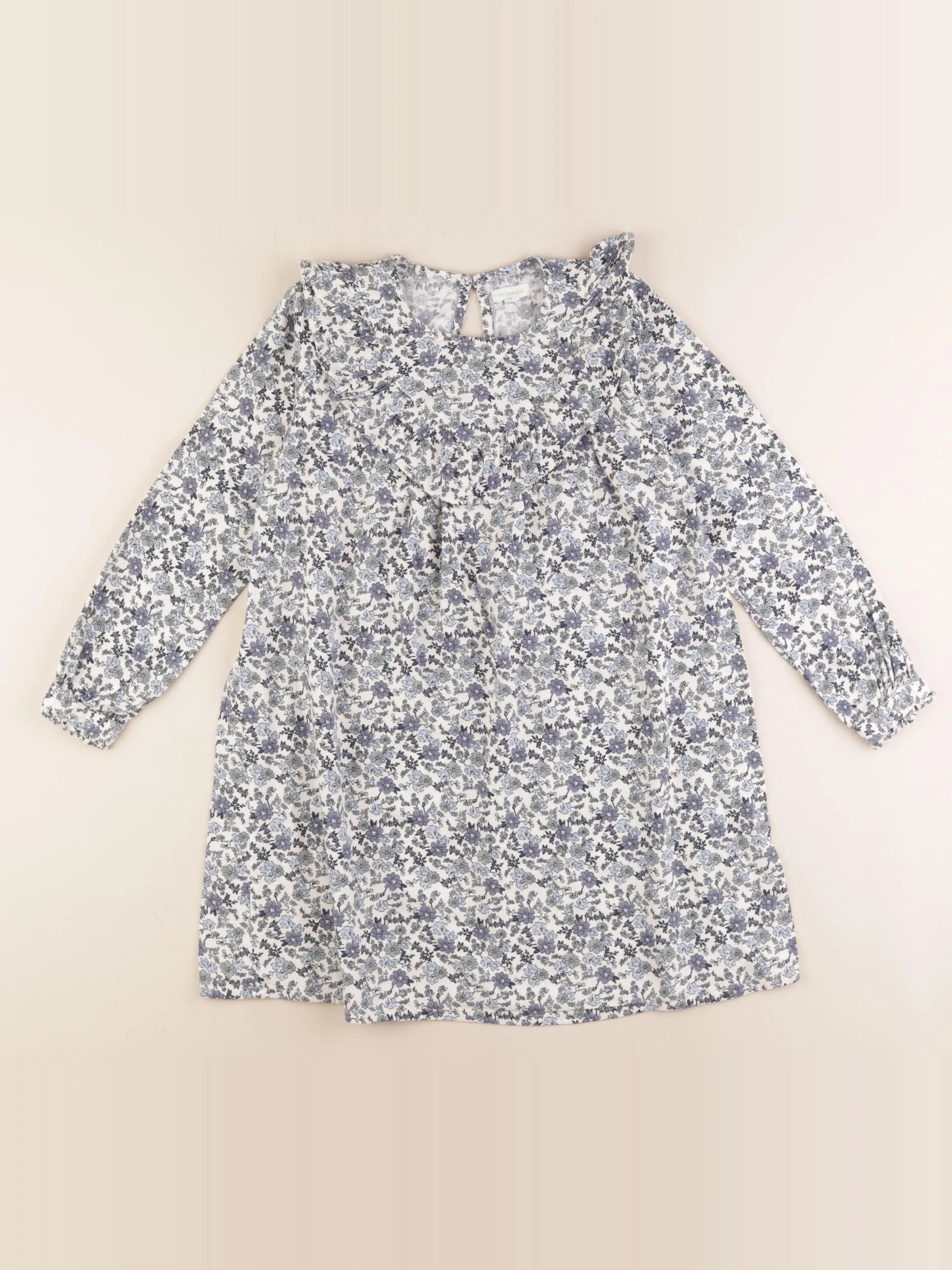 Vertbaudet - robe blanc, bleu - 8 ans