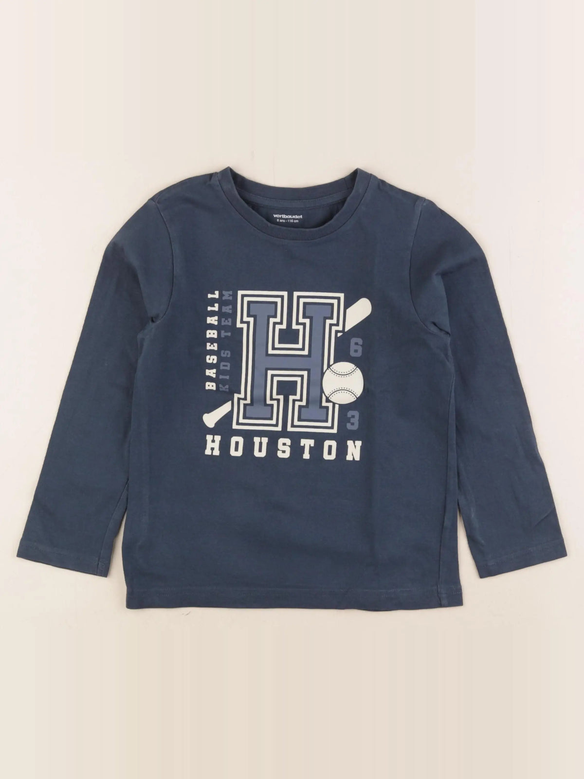Vertbaudet - tee-shirt bleu - 6 ans