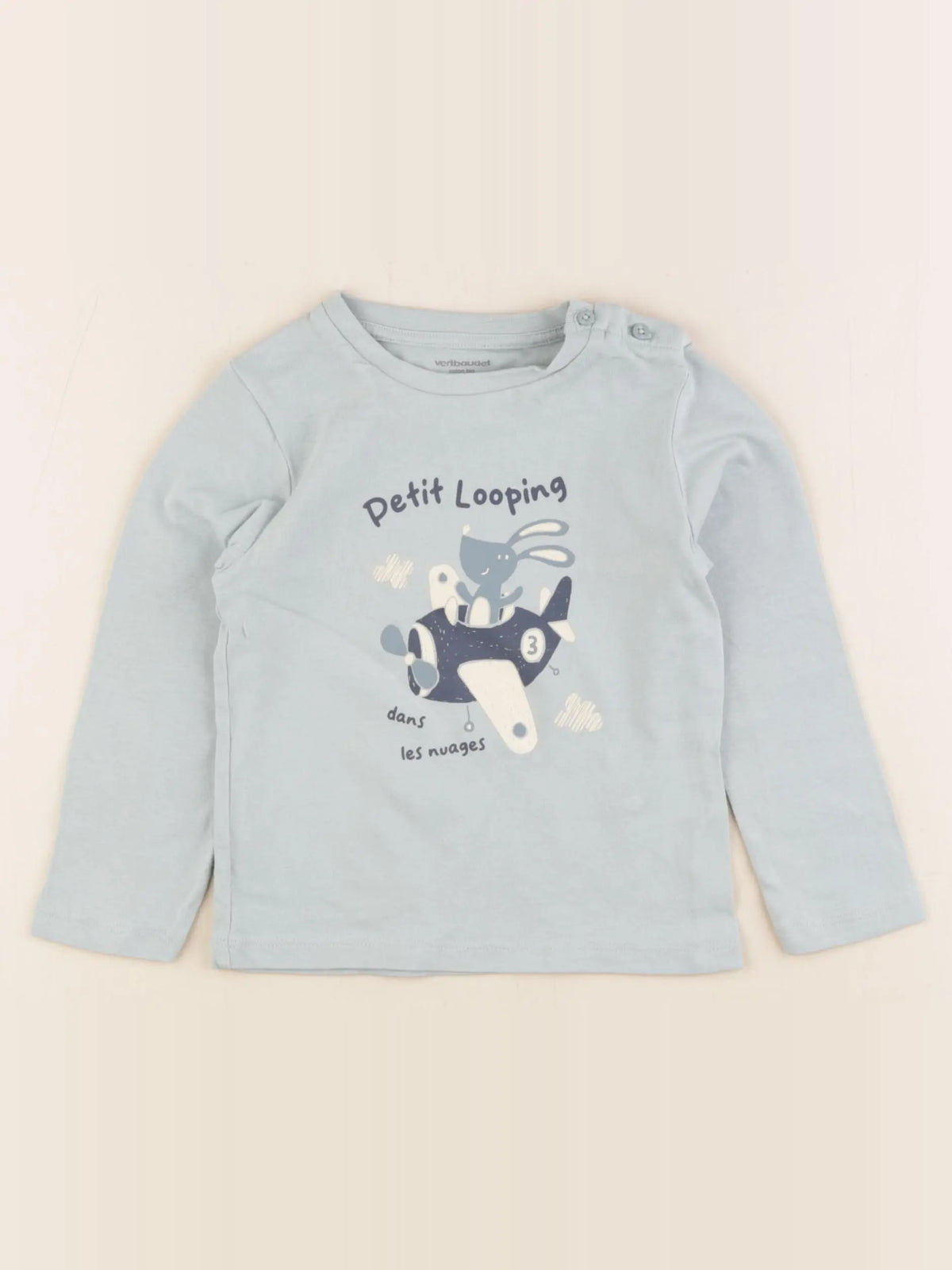 Vertbaudet - tee-shirt bleu - 24 mois