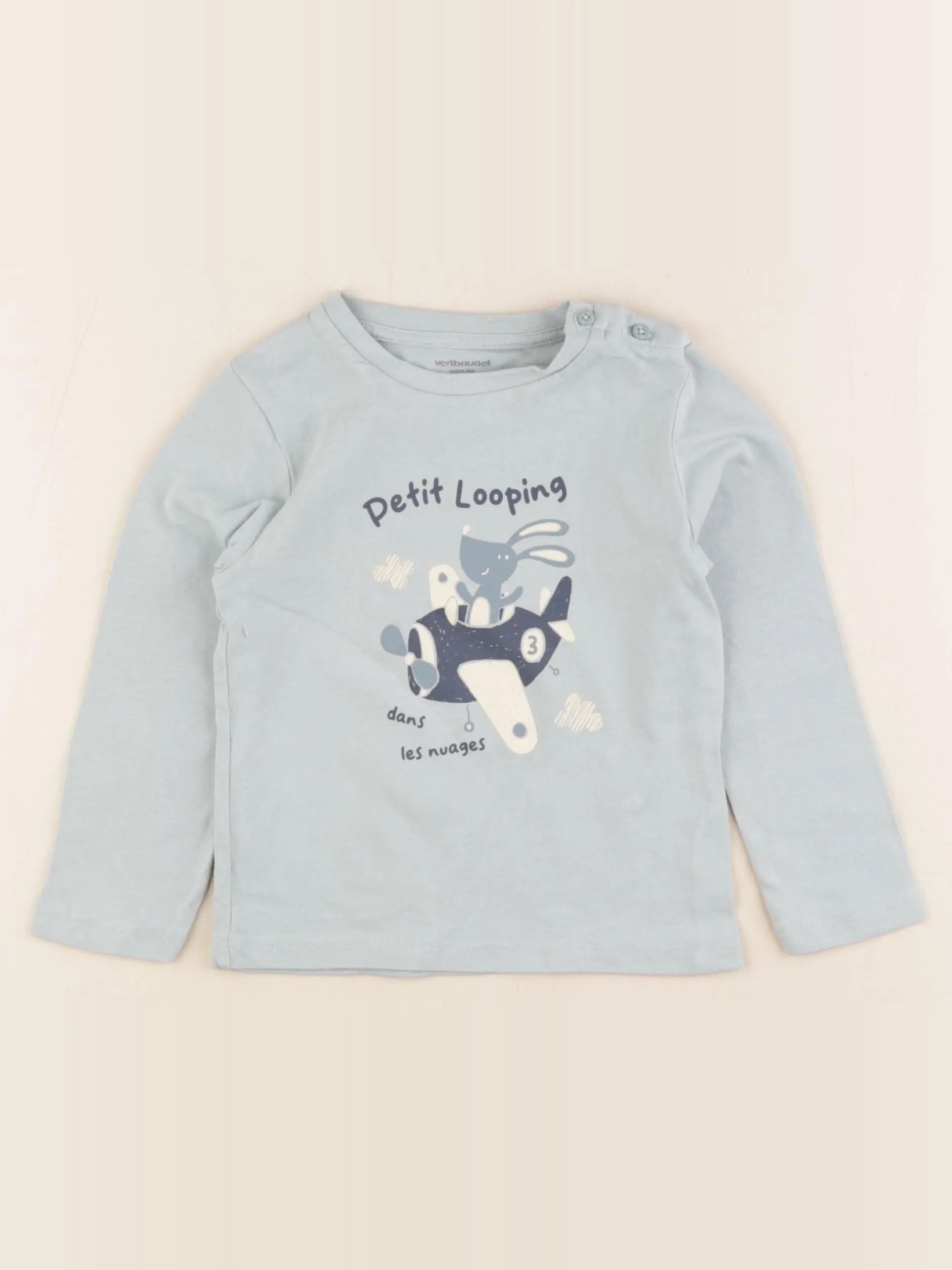 Vertbaudet - tee-shirt bleu - 24 mois