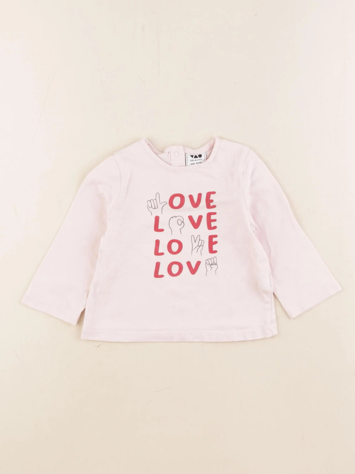 Tape à l'oeil - tee-shirt rose - 12 mois