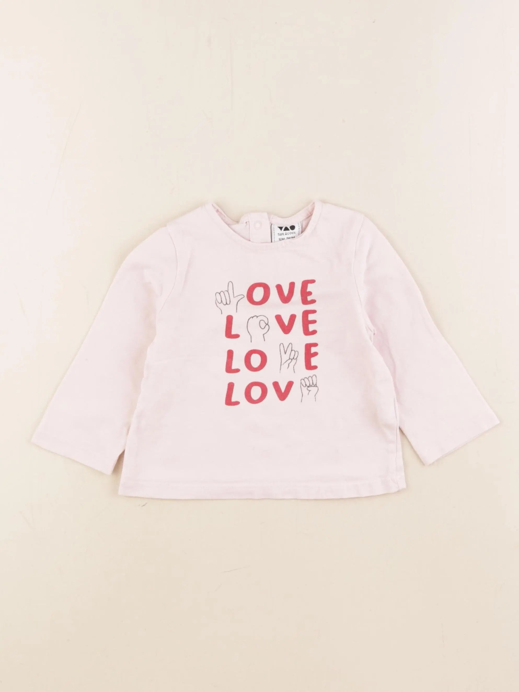 Tape à l'oeil - tee-shirt rose - 12 mois