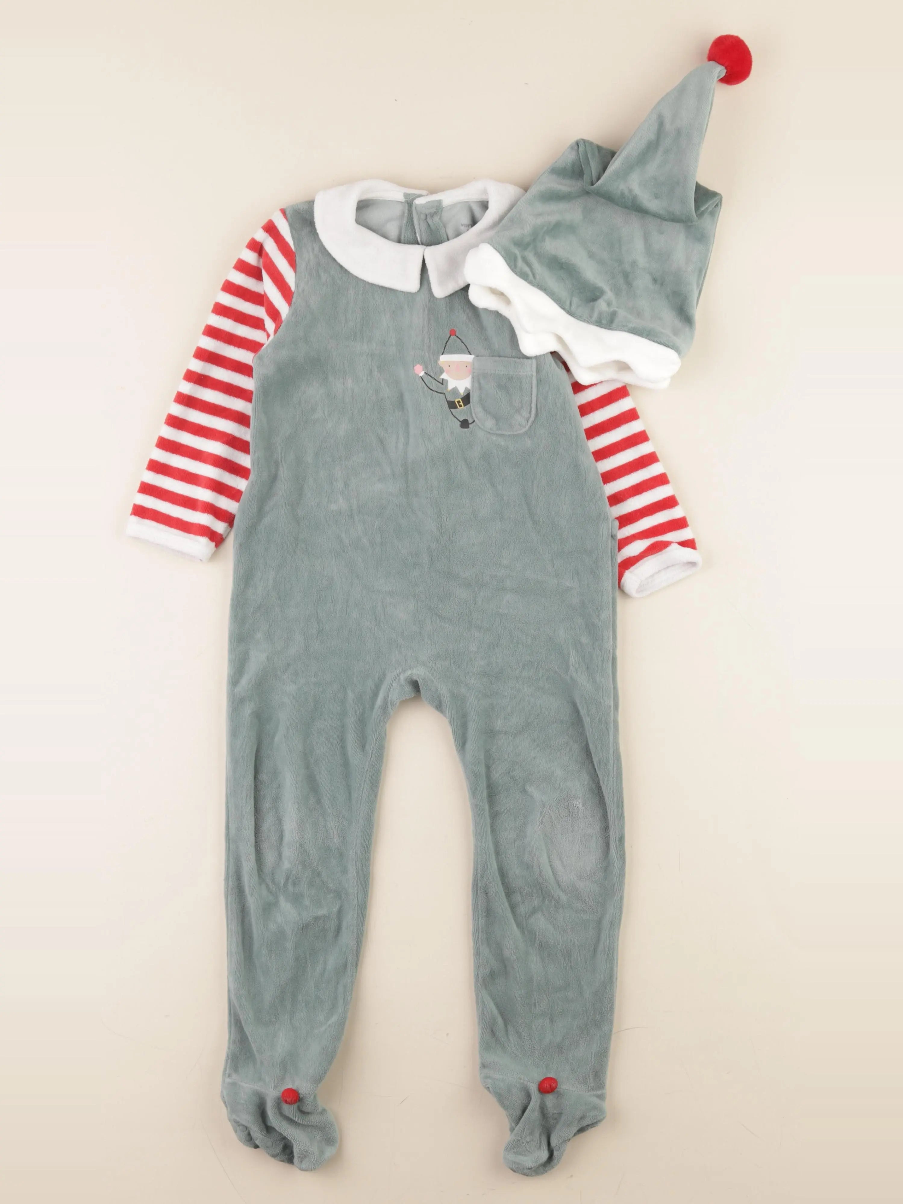 Vertbaudet - pyjama velours vert - 3 ans