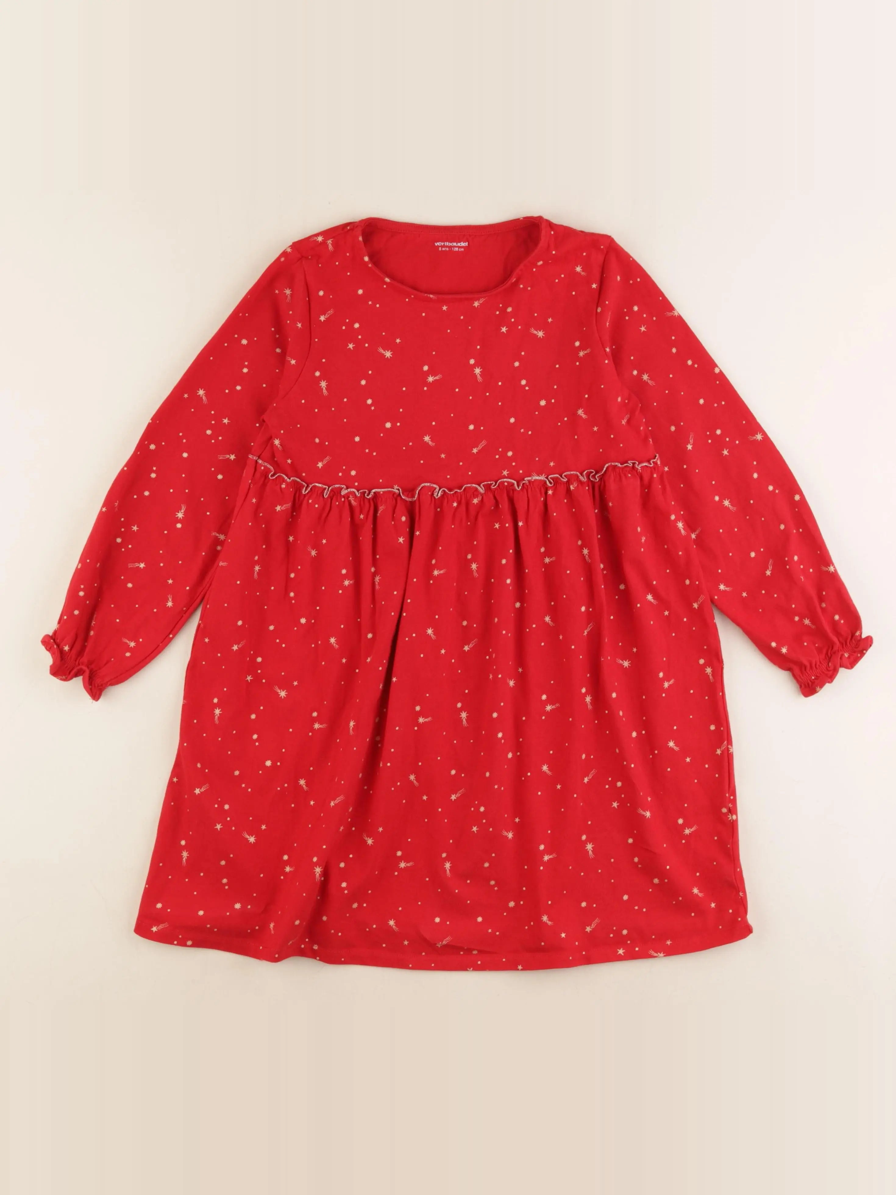 Vertbaudet - robe rouge - 8 ans