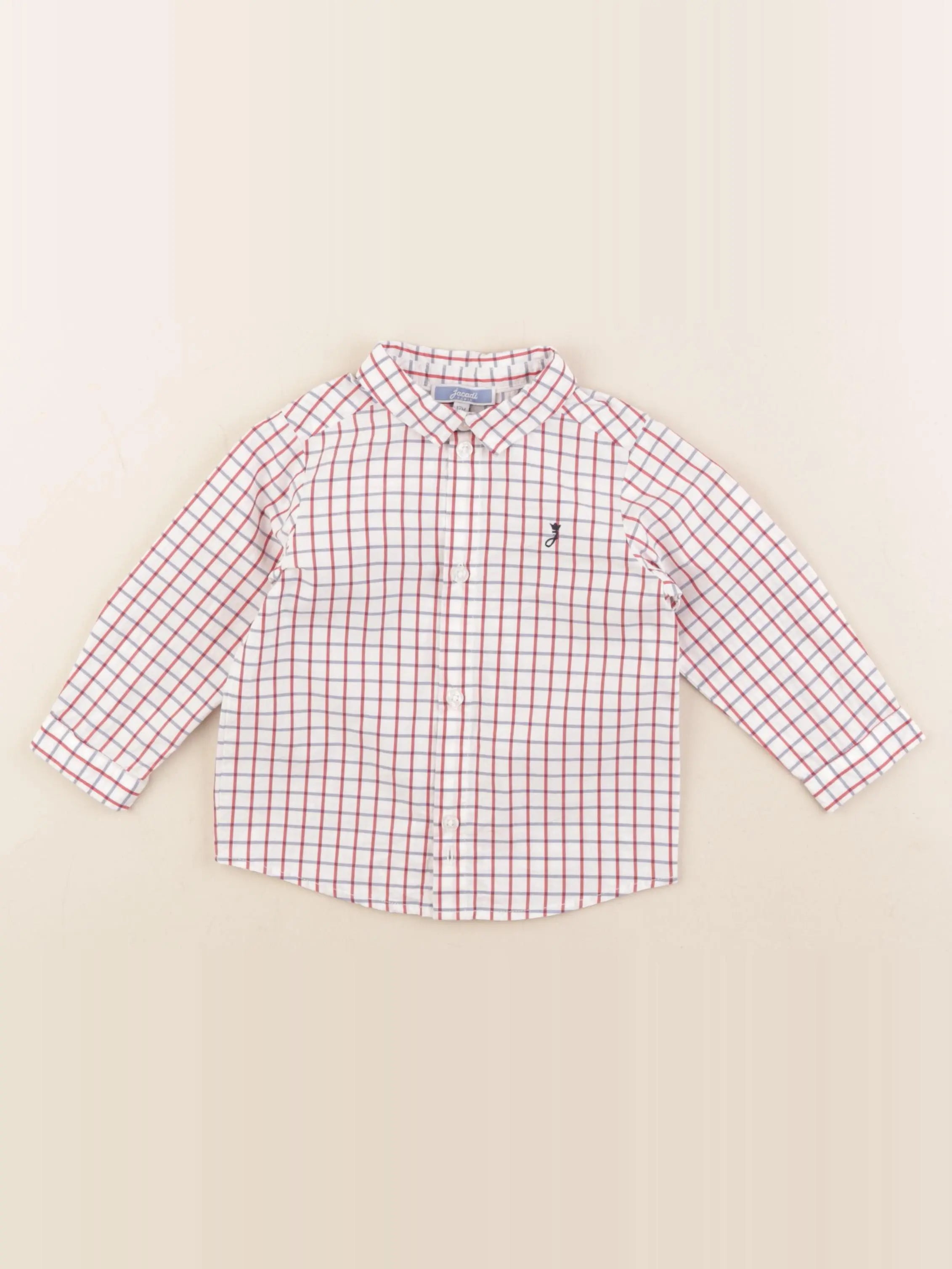 Jacadi - chemise blanc, bleu - 12 mois
