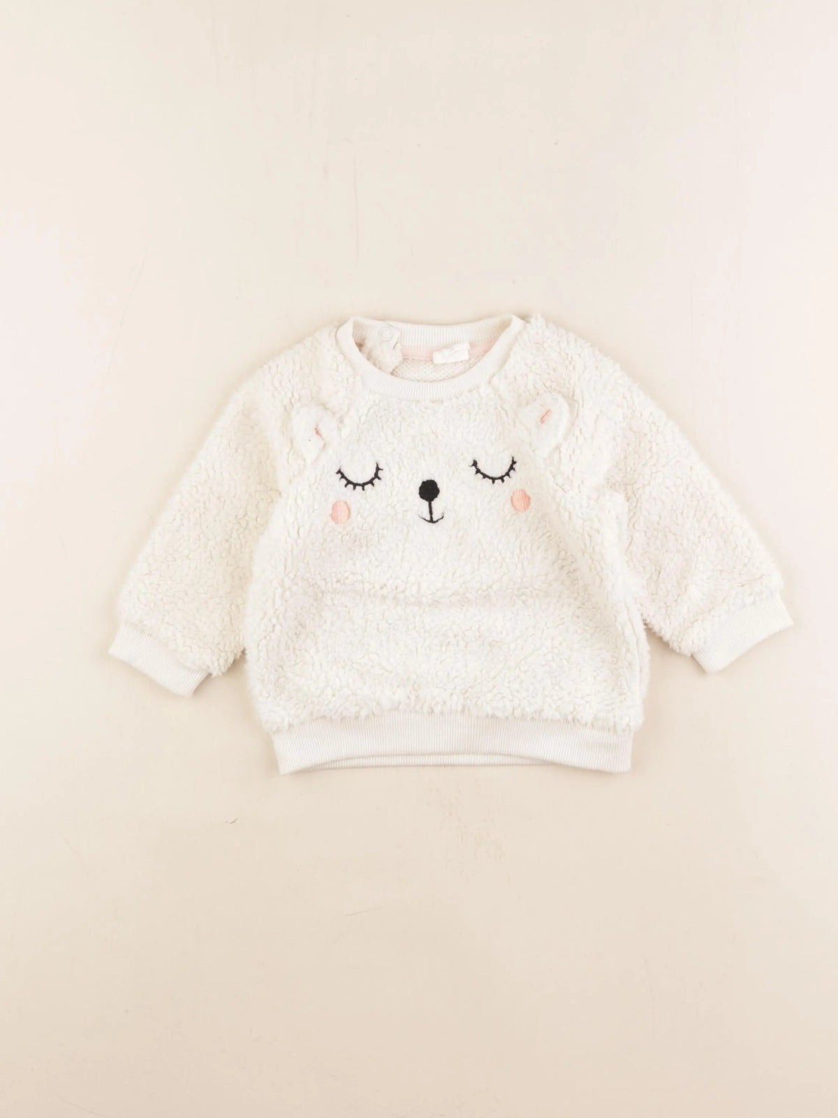H&M - sweat beige - 4/6 mois