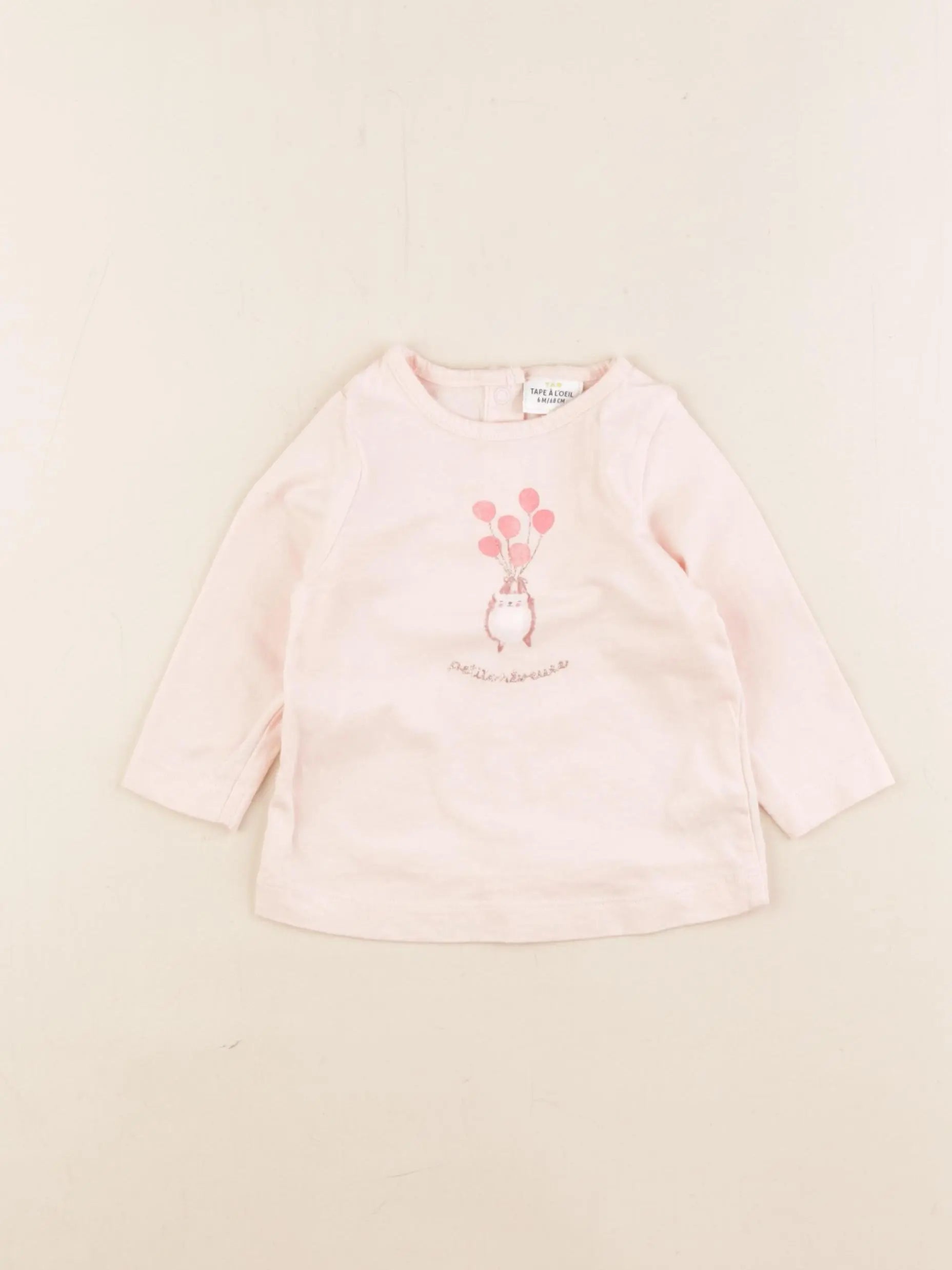 Tape à l'oeil - tee-shirt rose - 6 mois