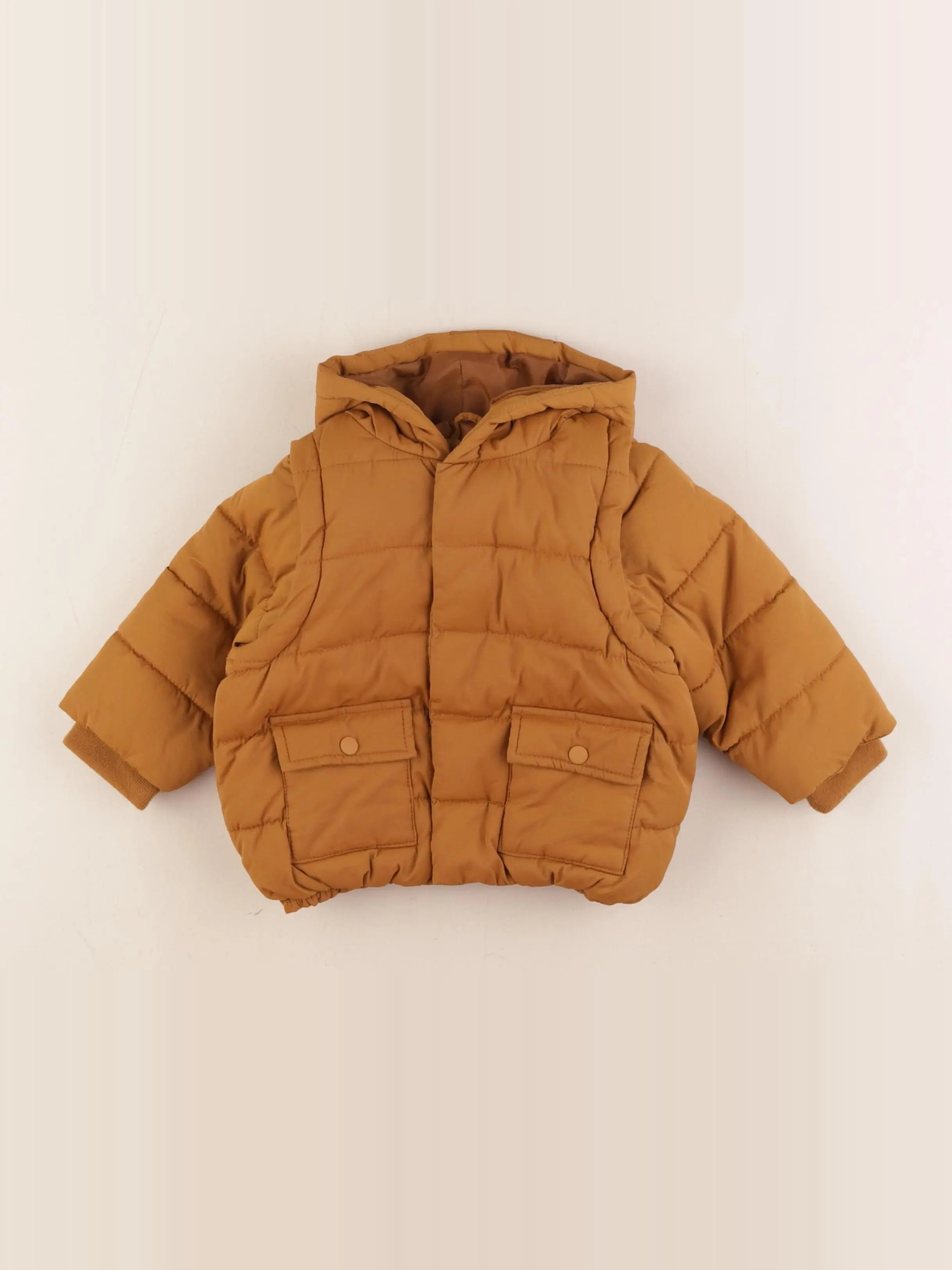 Vertbaudet - doudoune marron - 9 mois