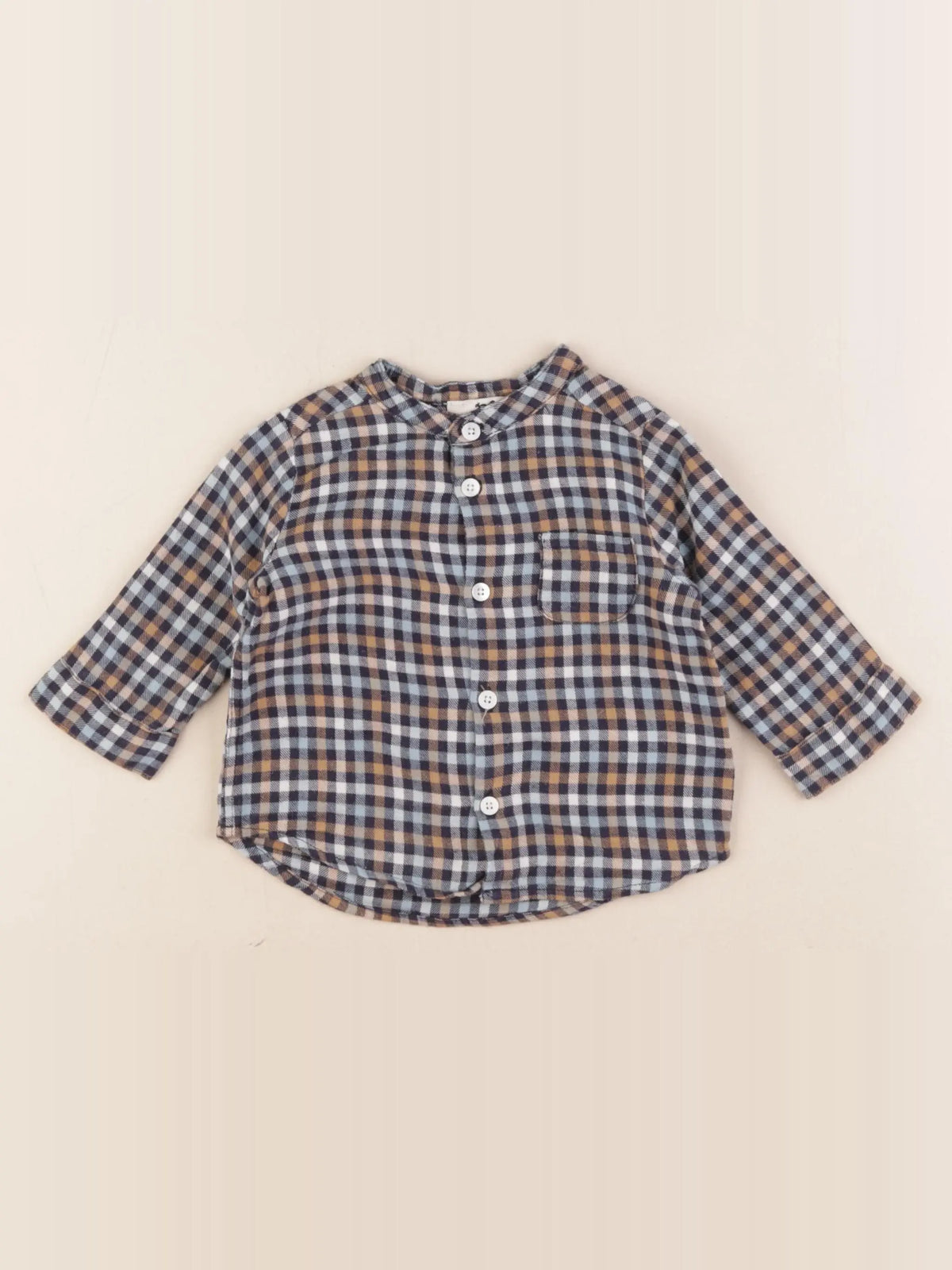 Cyrillus - chemise bleu, marron - 9 mois