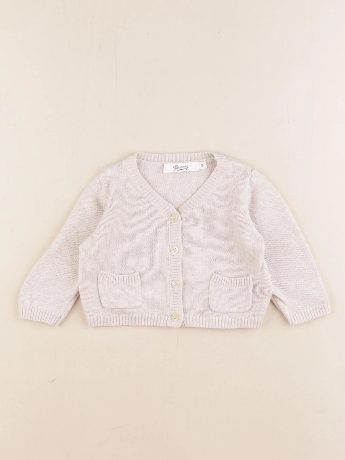 Bonpoint - gilet beige - 12 mois