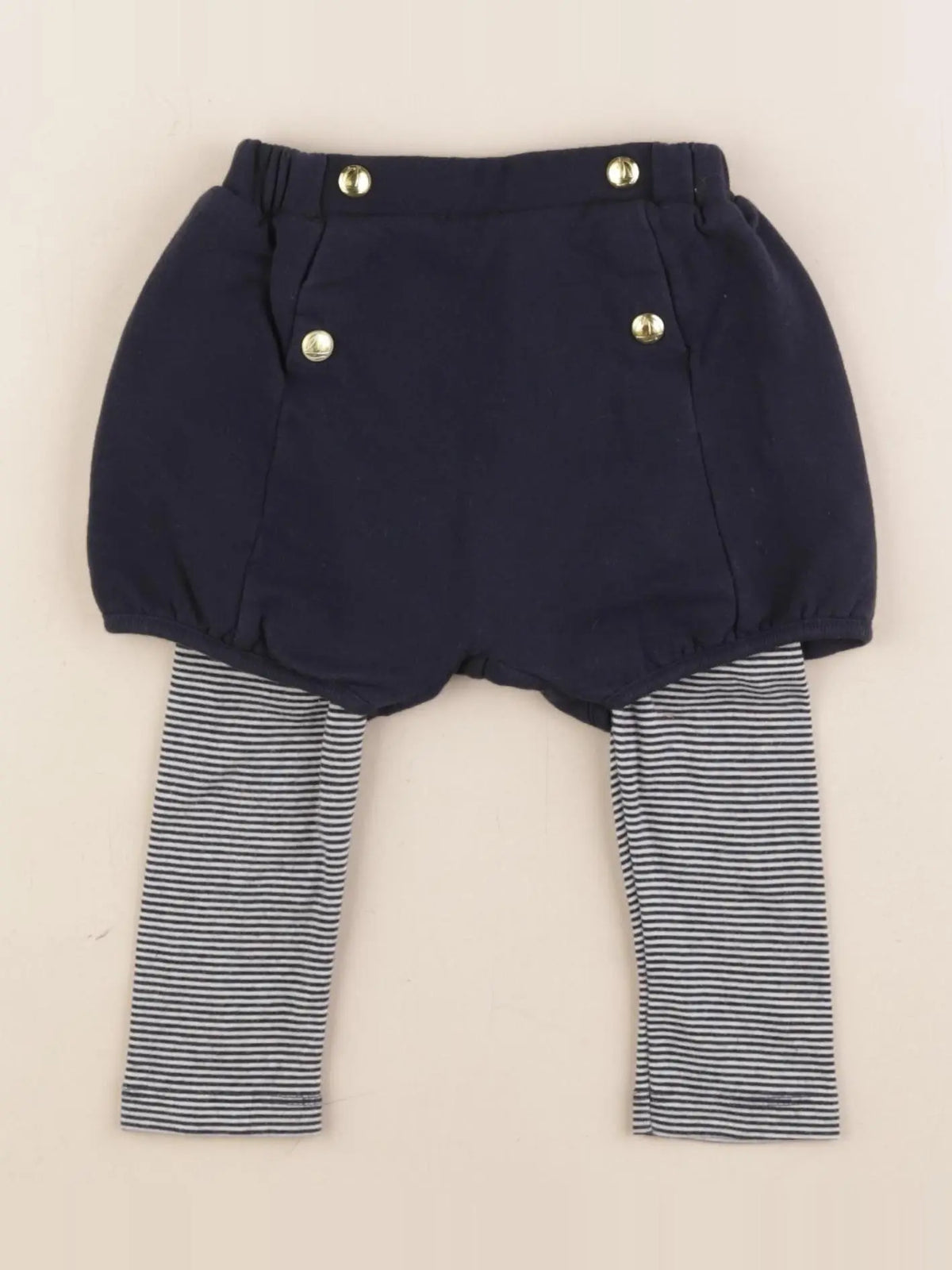 Petit Bateau - short bleu - 12 mois