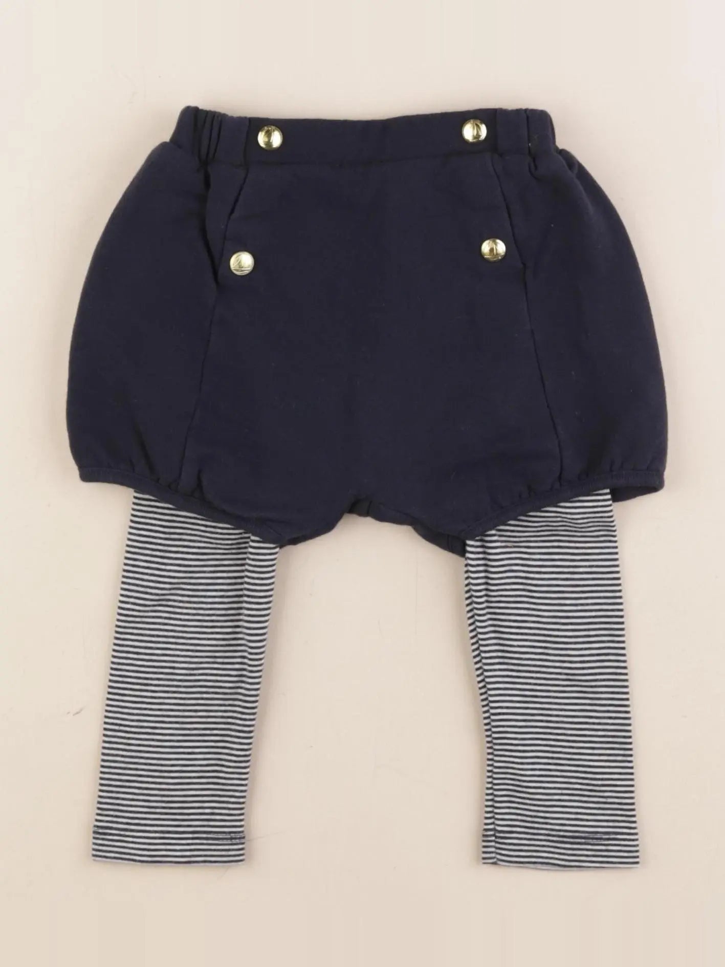 Petit Bateau - short bleu - 12 mois