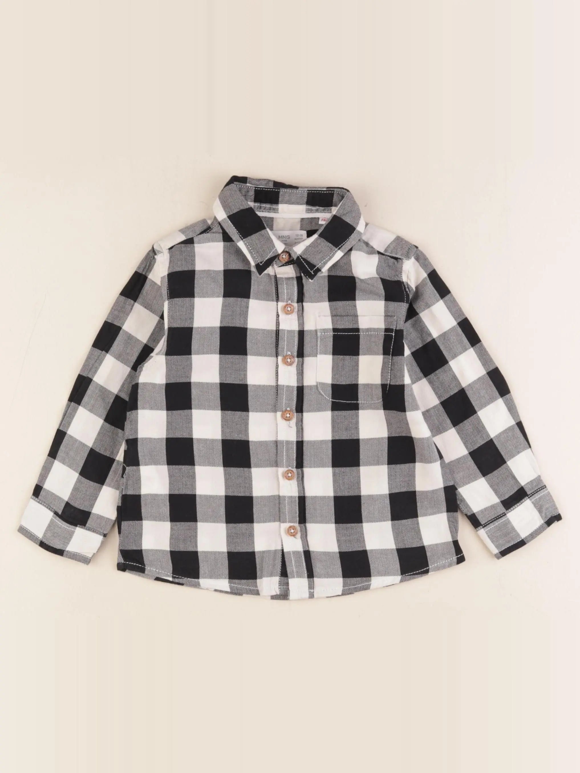 Mango - chemise blanc, noir - 12/18 mois