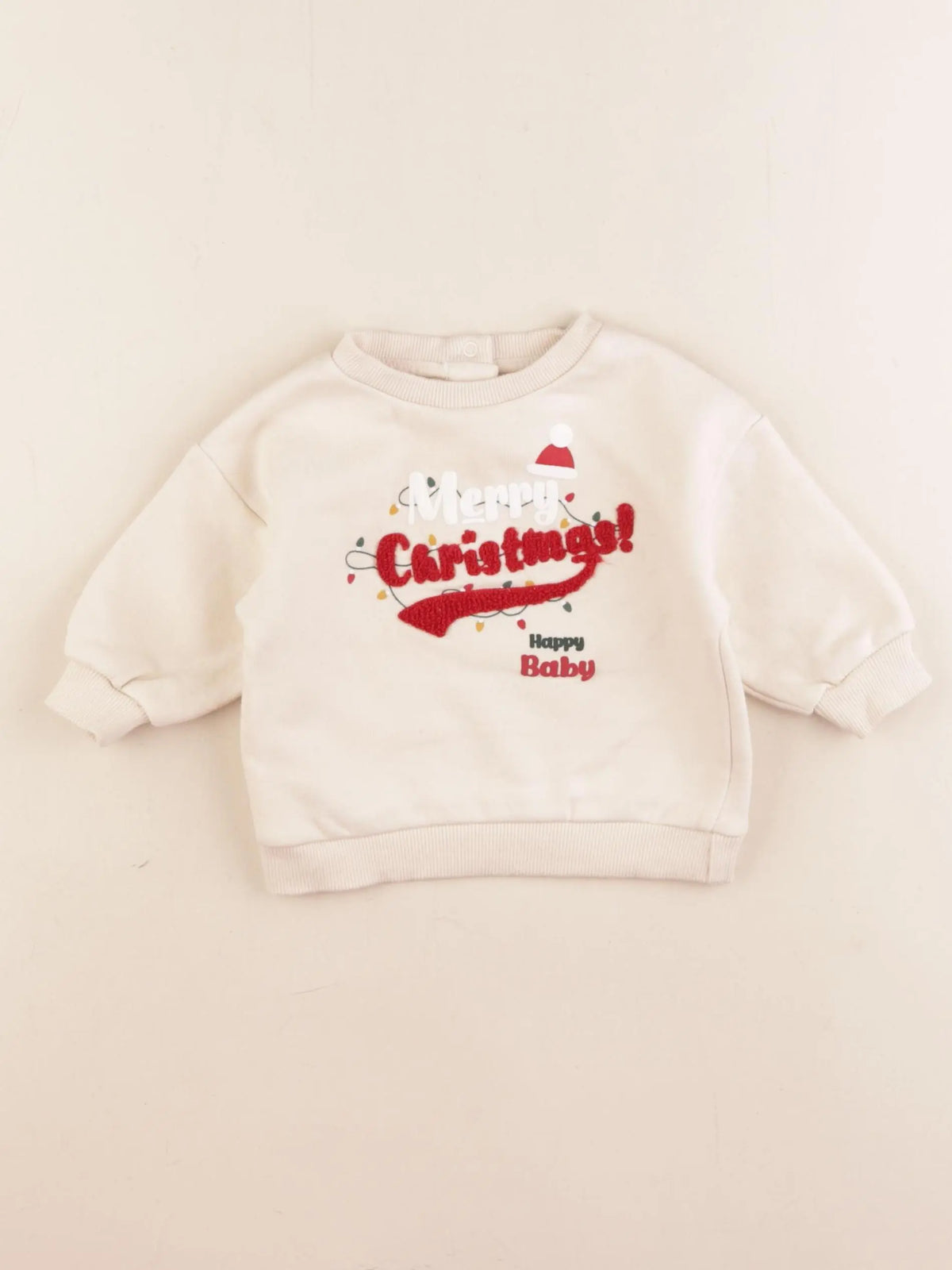 Vertbaudet - sweat beige - 6 mois