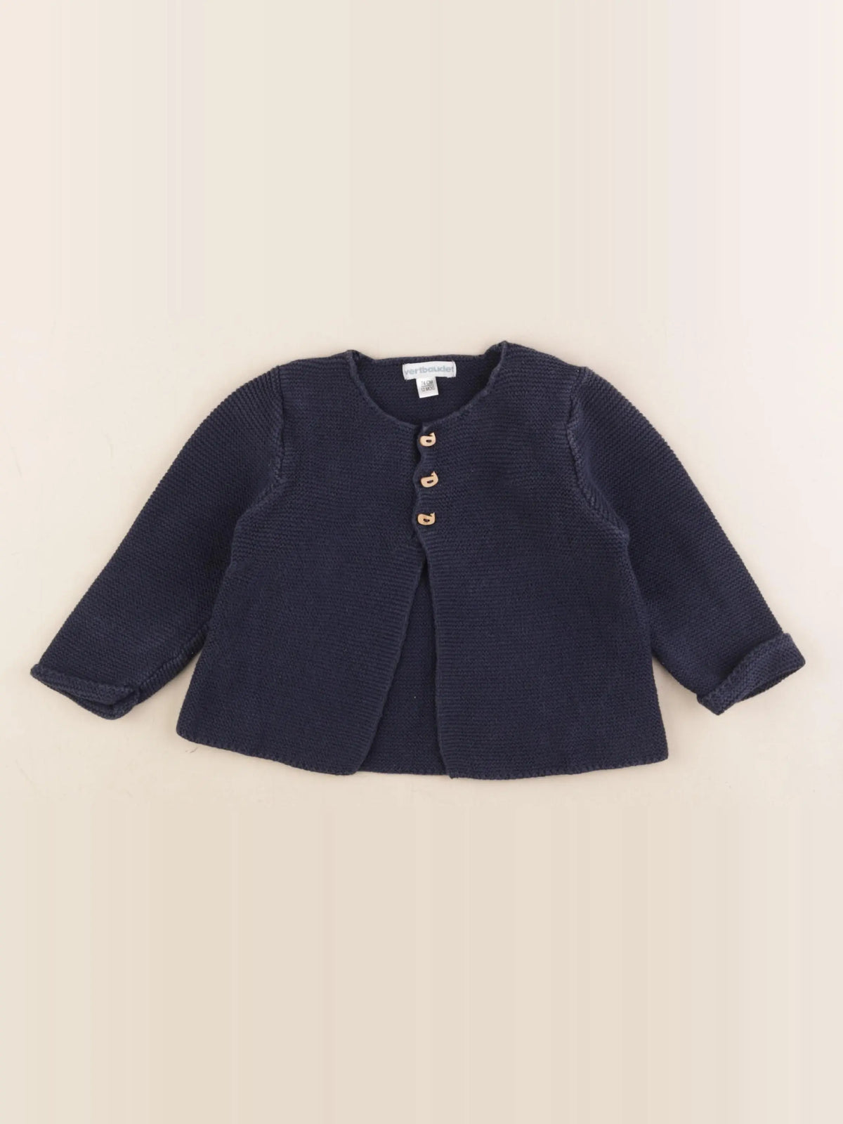 Vertbaudet - gilet bleu - 12 mois