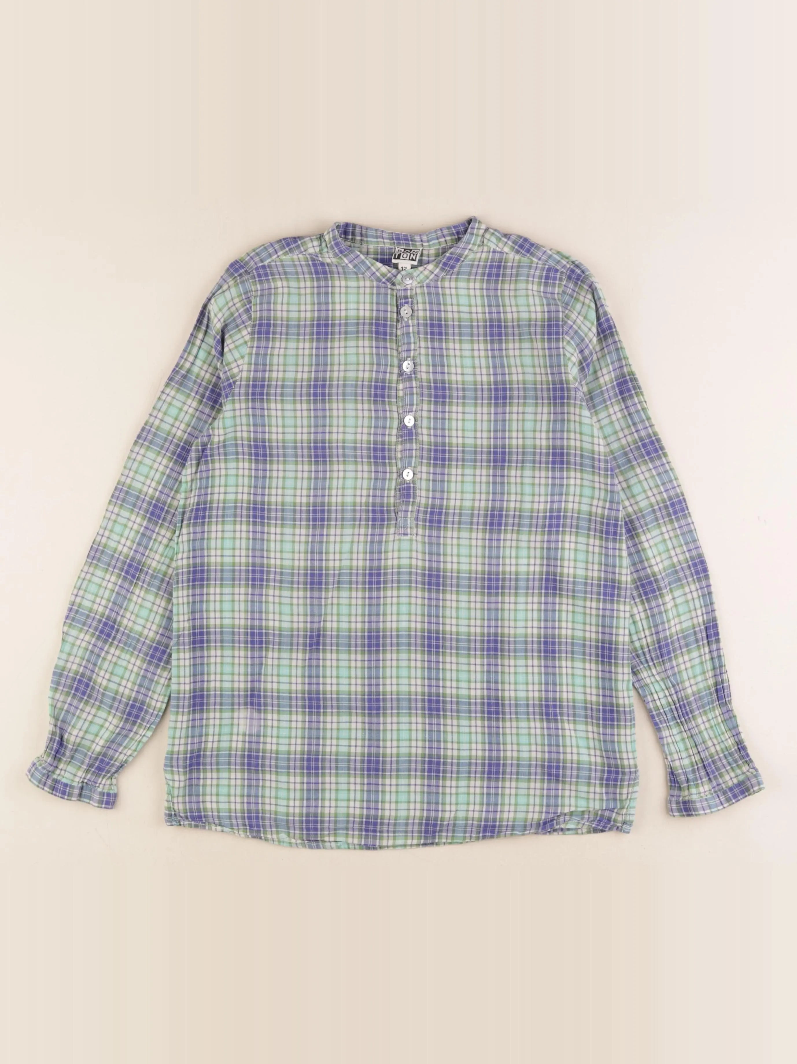 Bonton - chemise bleu, vert - 12 ans