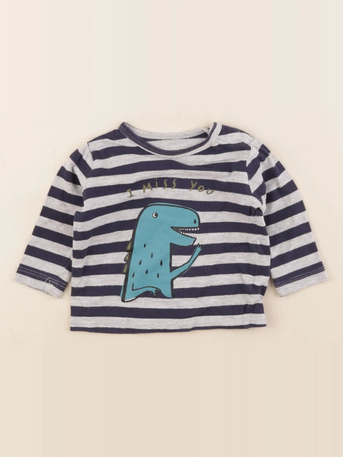 Boutchou - tee-shirt gris, bleu - 6 mois