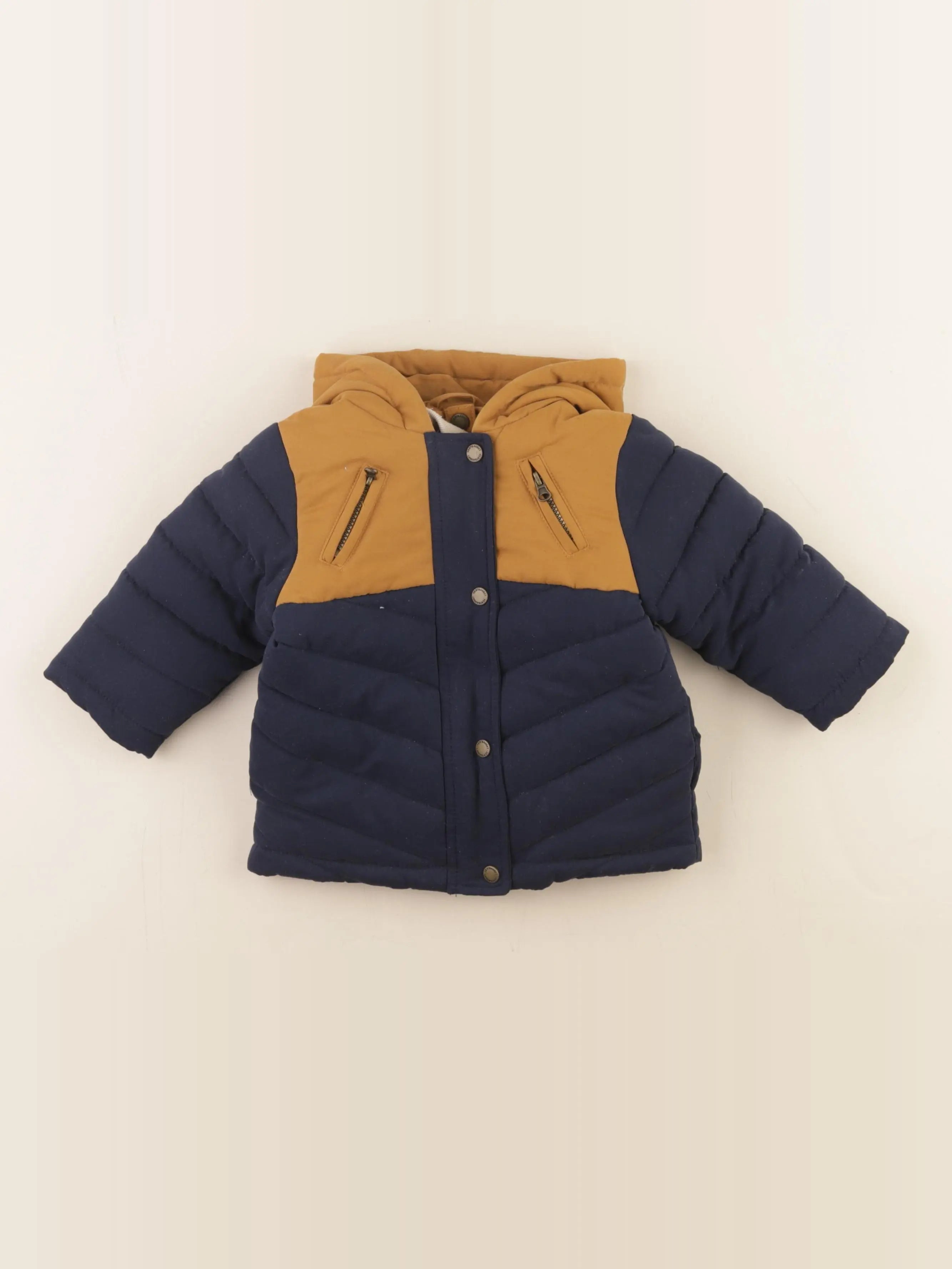 Vertbaudet - manteau bleu - 12 mois
