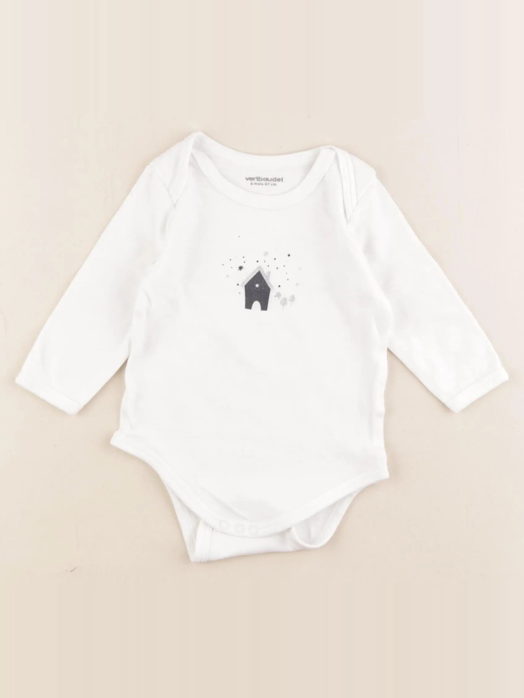 Vertbaudet - body blanc - 6 mois