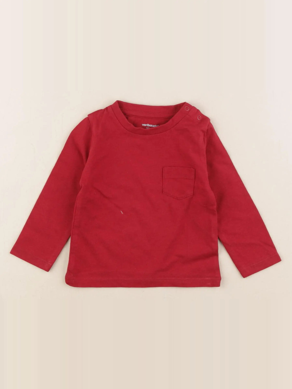 Vertbaudet - tee-shirt rouge - 6 mois