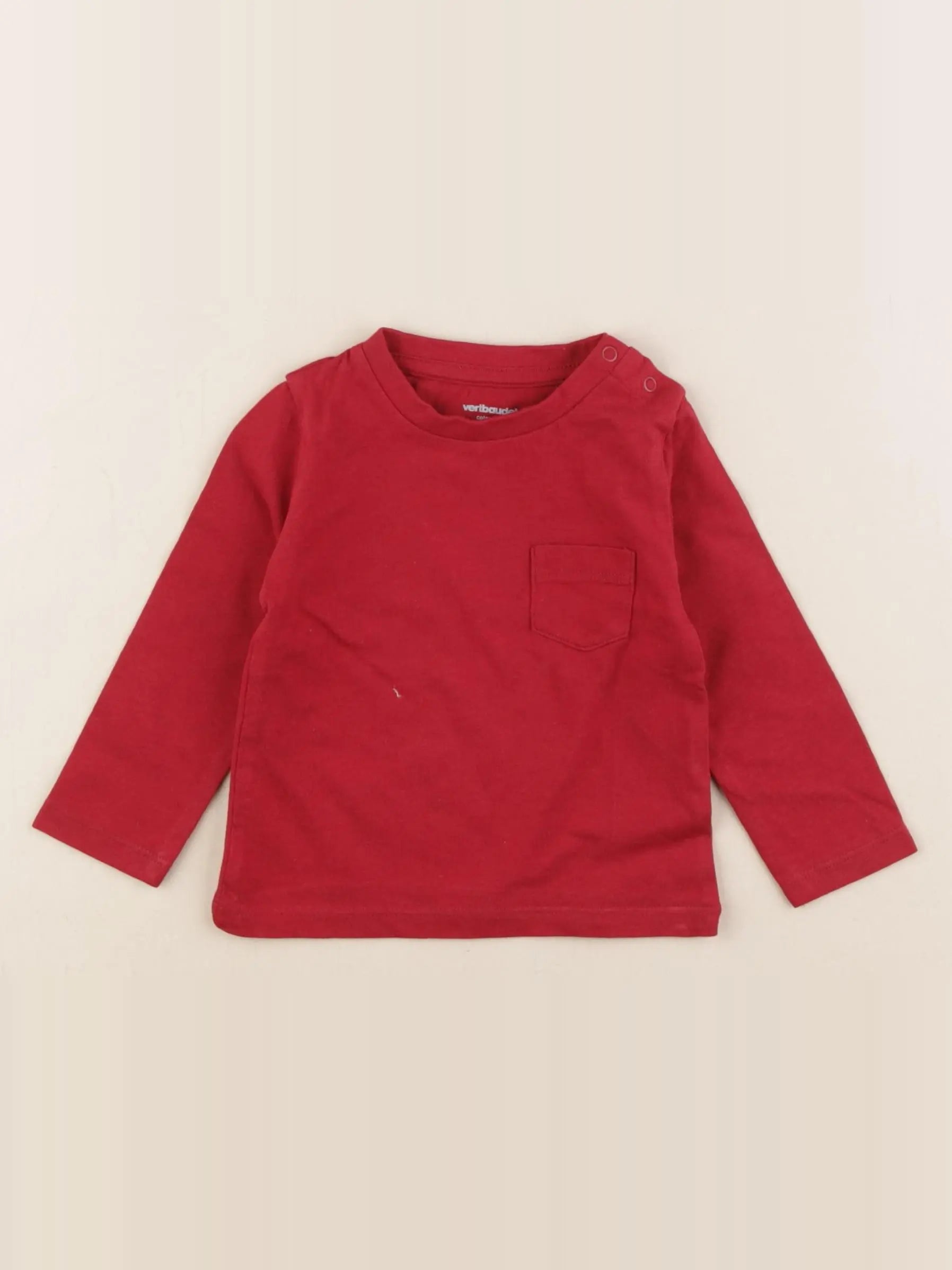Vertbaudet - tee-shirt rouge - 6 mois