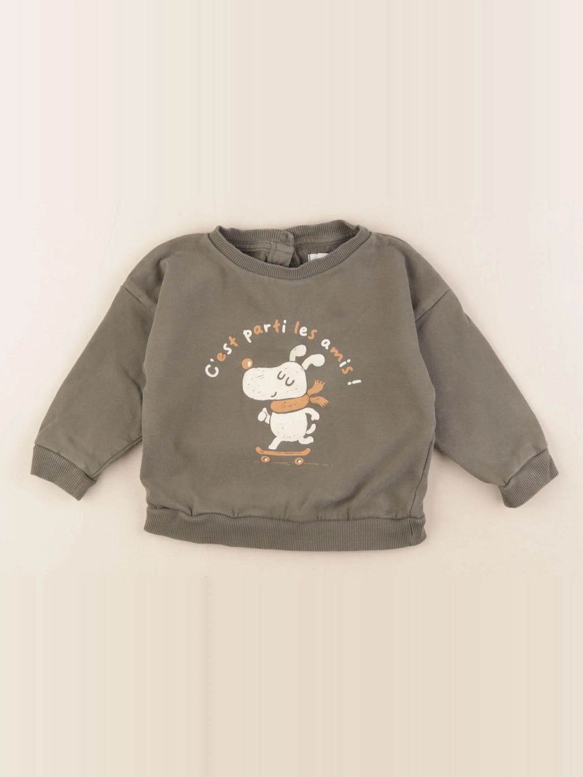 Vertbaudet - sweat vert - 18 mois