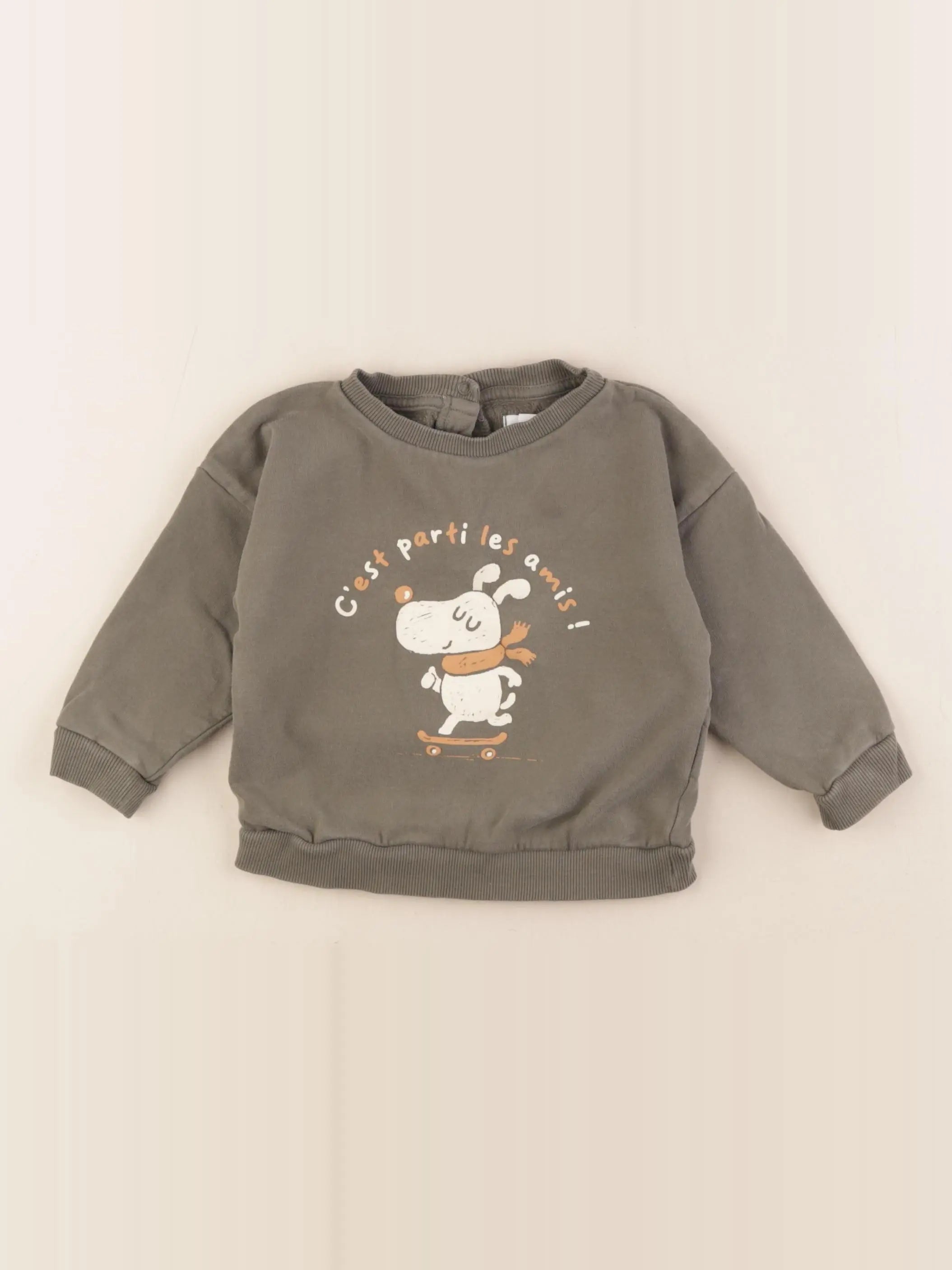 Vertbaudet - sweat vert - 18 mois