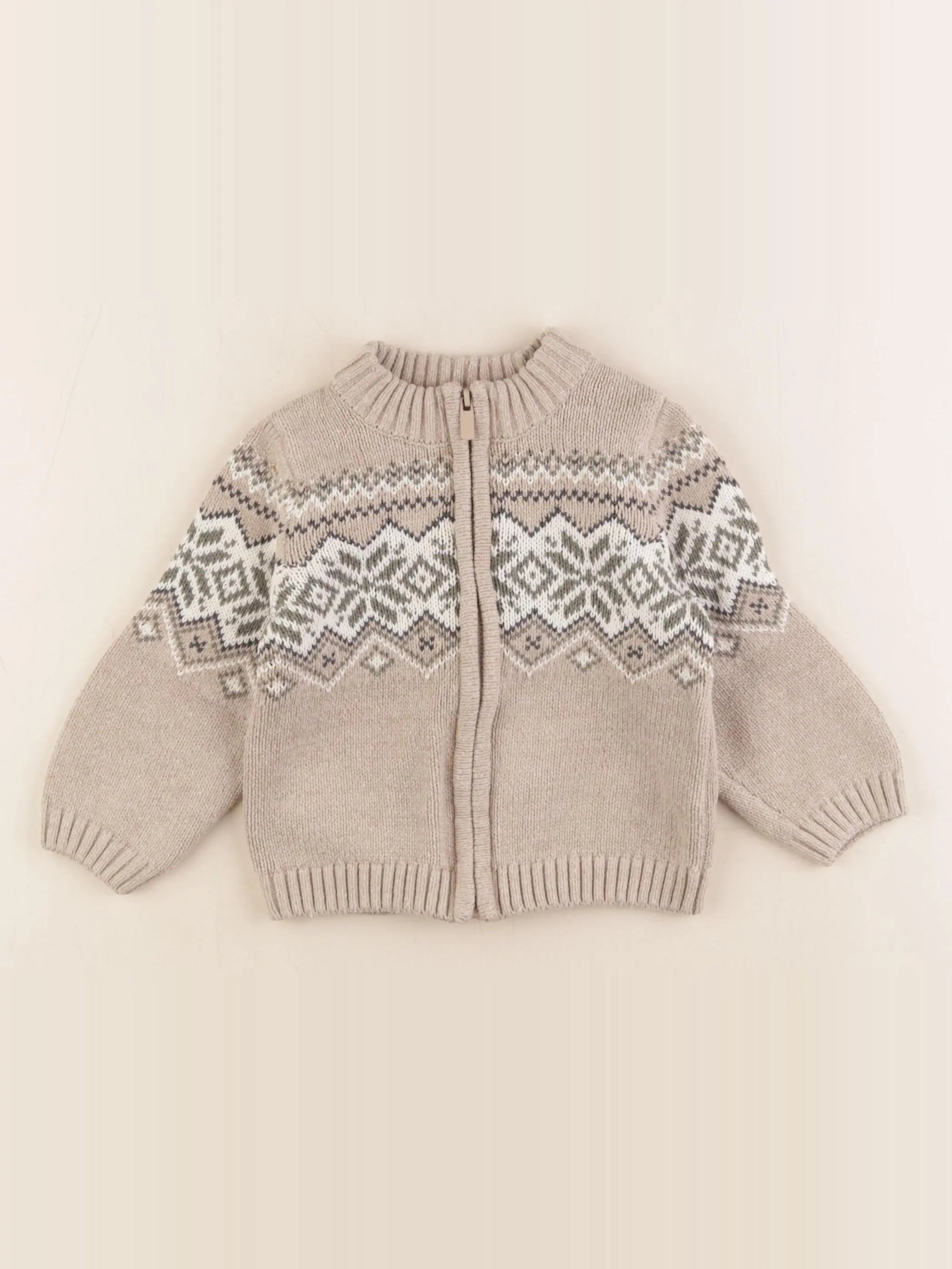 Vertbaudet - gilet beige - 18 mois