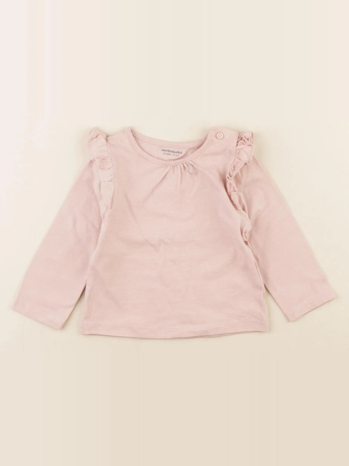 Vertbaudet - tee-shirt rose - 9 mois