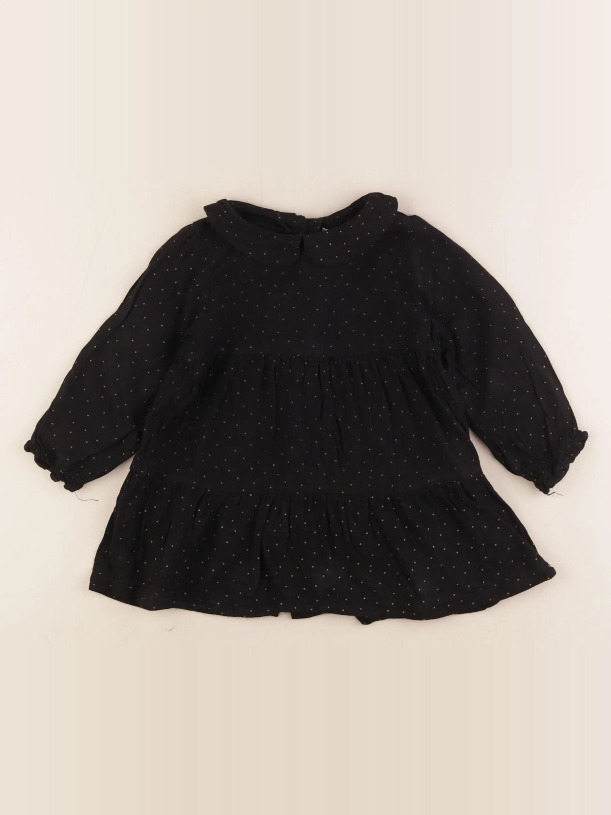 Vertbaudet - robe noir, or - 18 mois