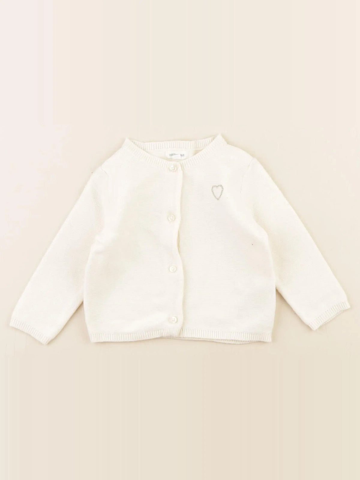 Vertbaudet - gilet beige, or - 6 mois