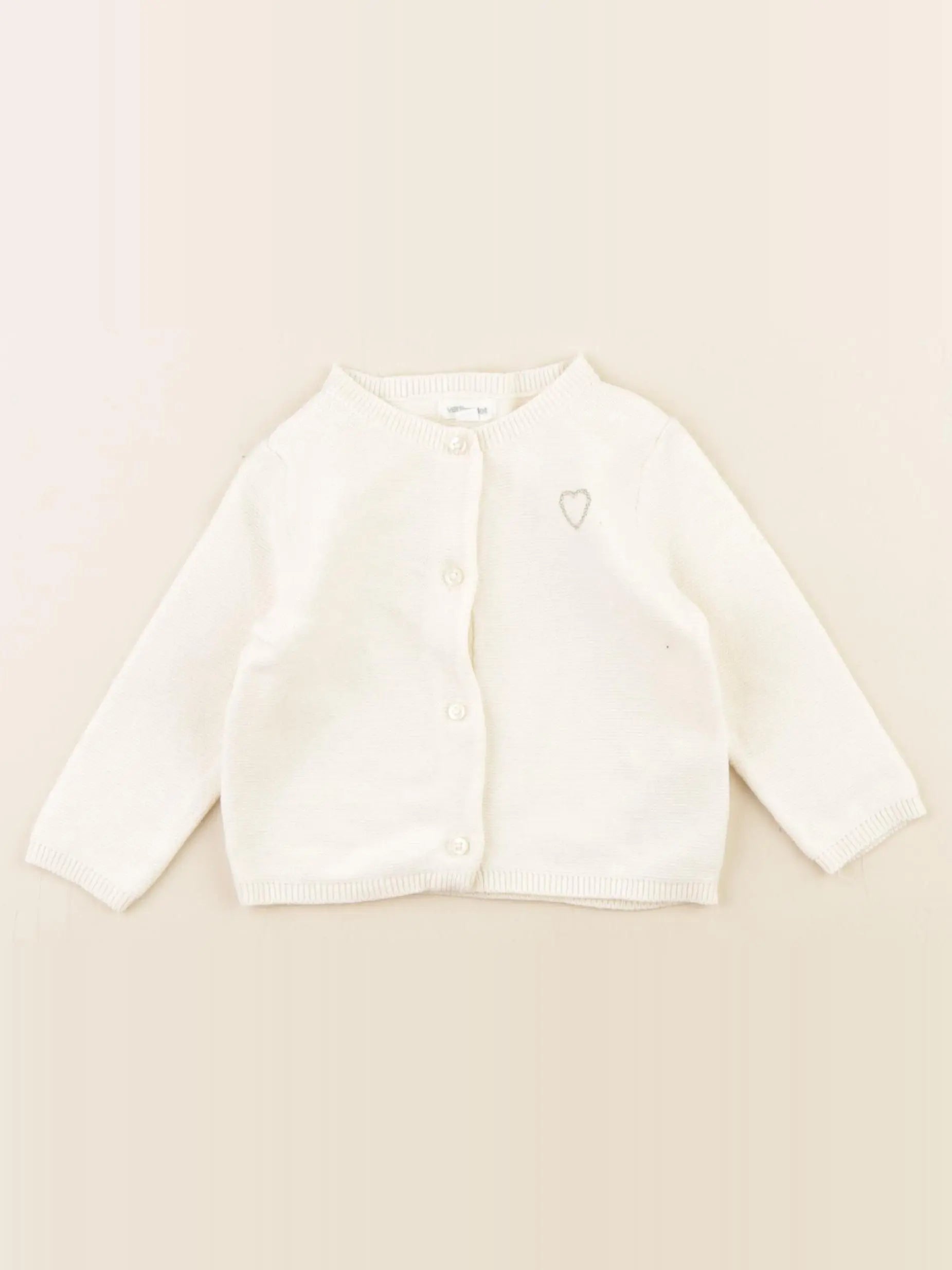Vertbaudet - gilet beige, or - 6 mois