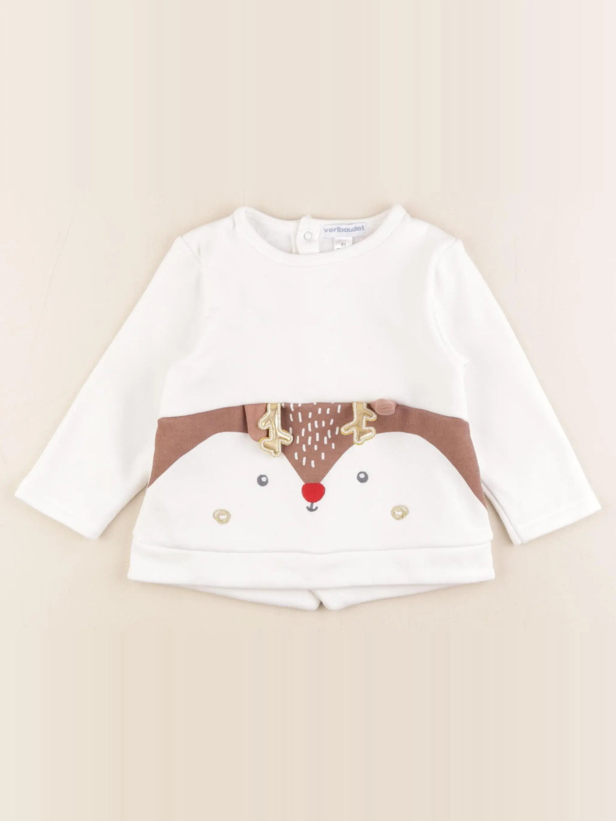 Vertbaudet - sweat blanc - 18 mois