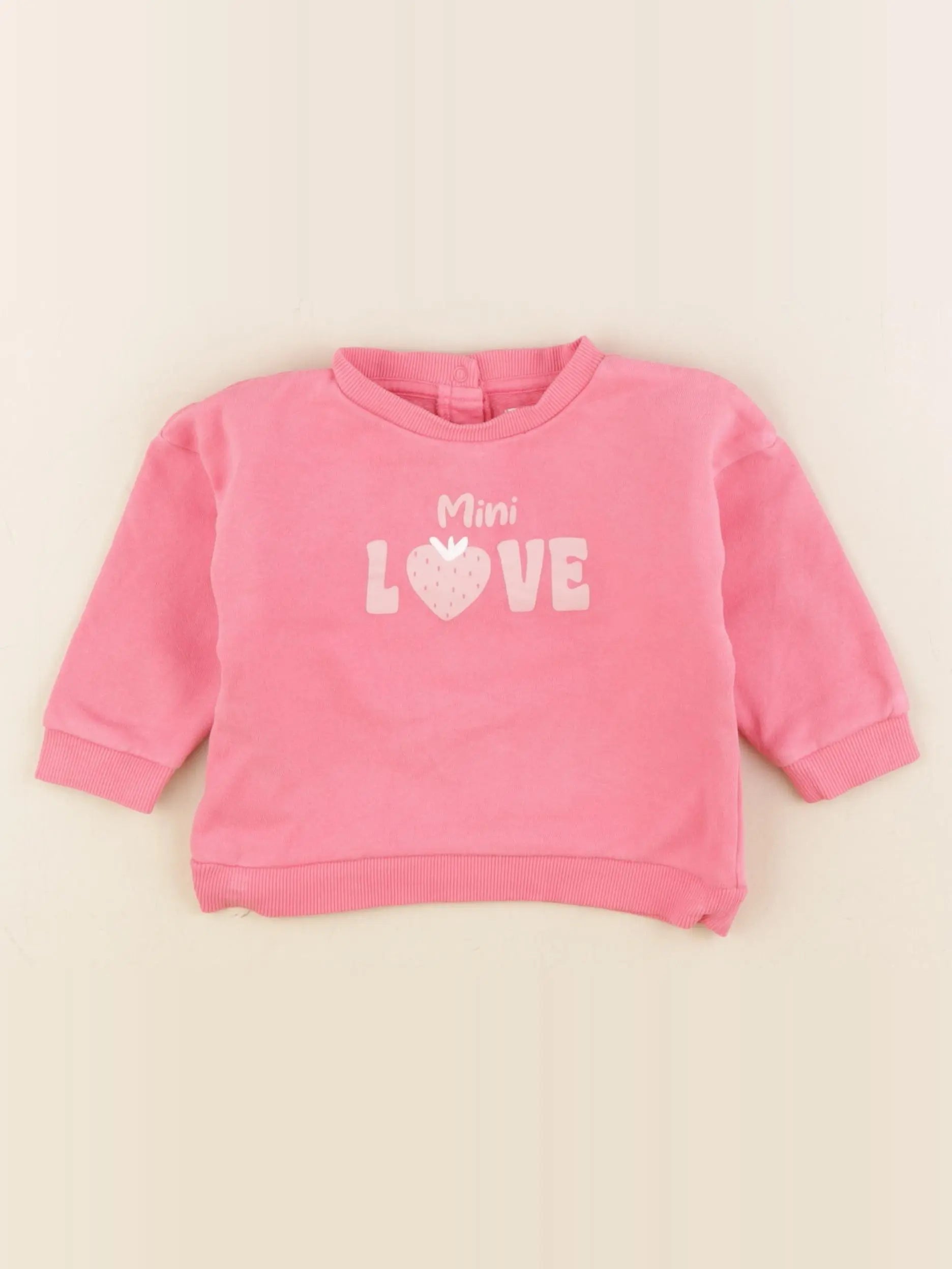 Vertbaudet - sweat rose - 12 mois