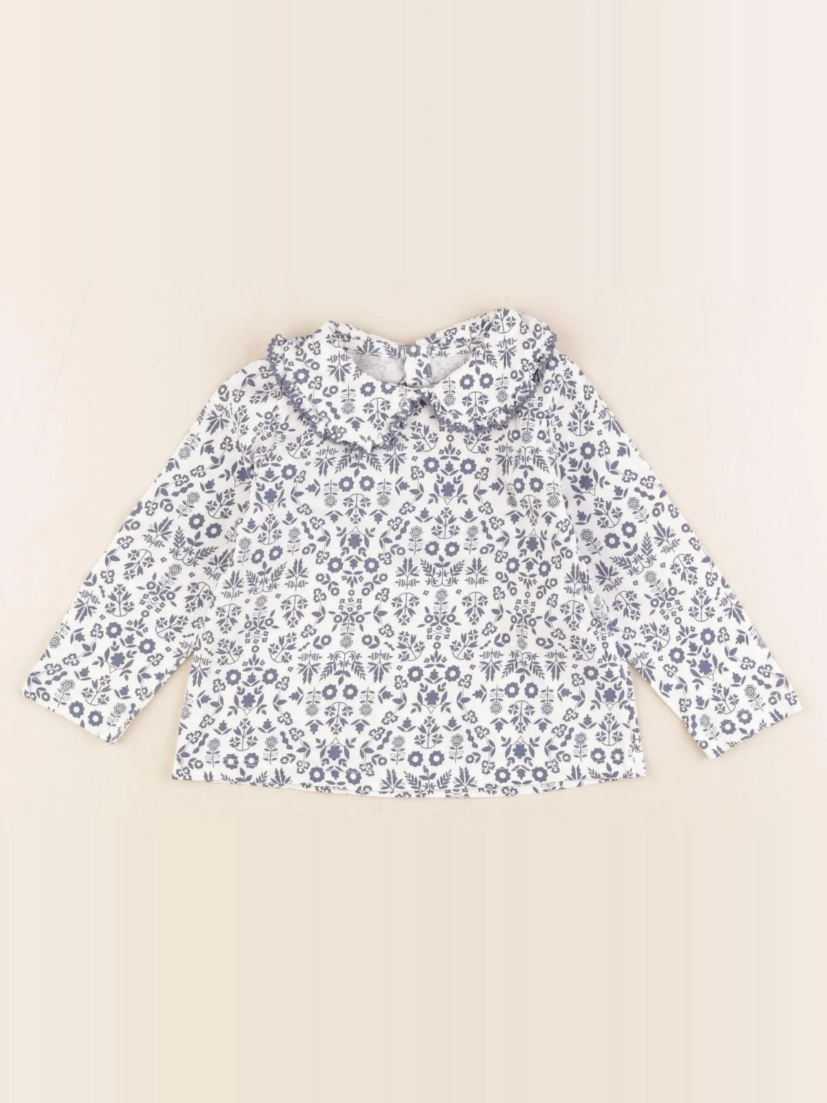 Boutchou - tee-shirt blanc, bleu - 12 mois