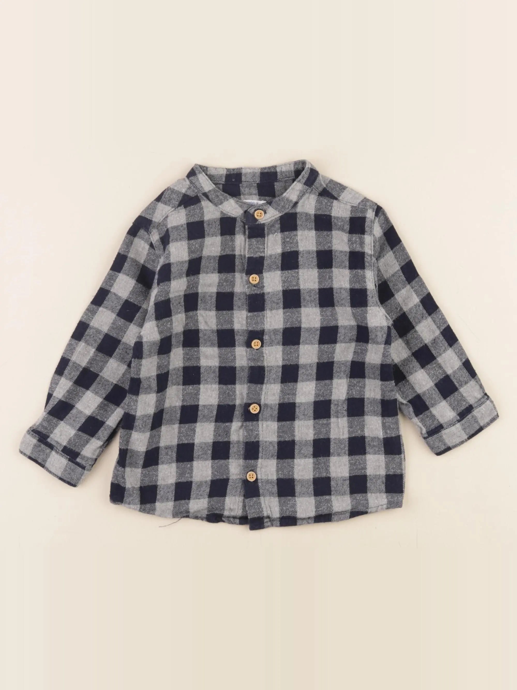 Boutchou - chemise bleu - 12 mois