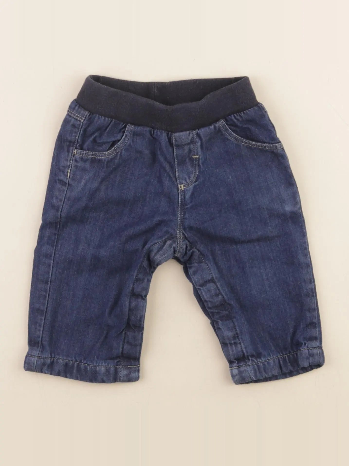 Petit Bateau - jean doublé bleu - 3 mois
