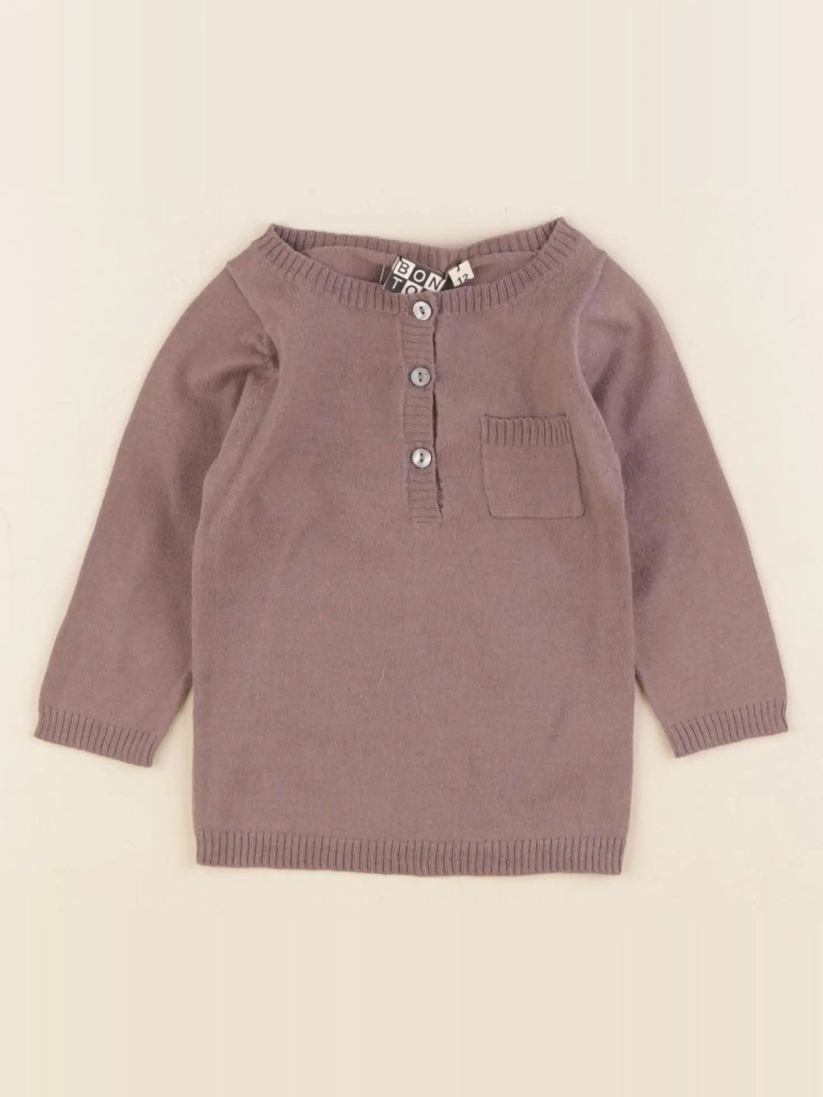 Bonton - pull marron - 12 mois