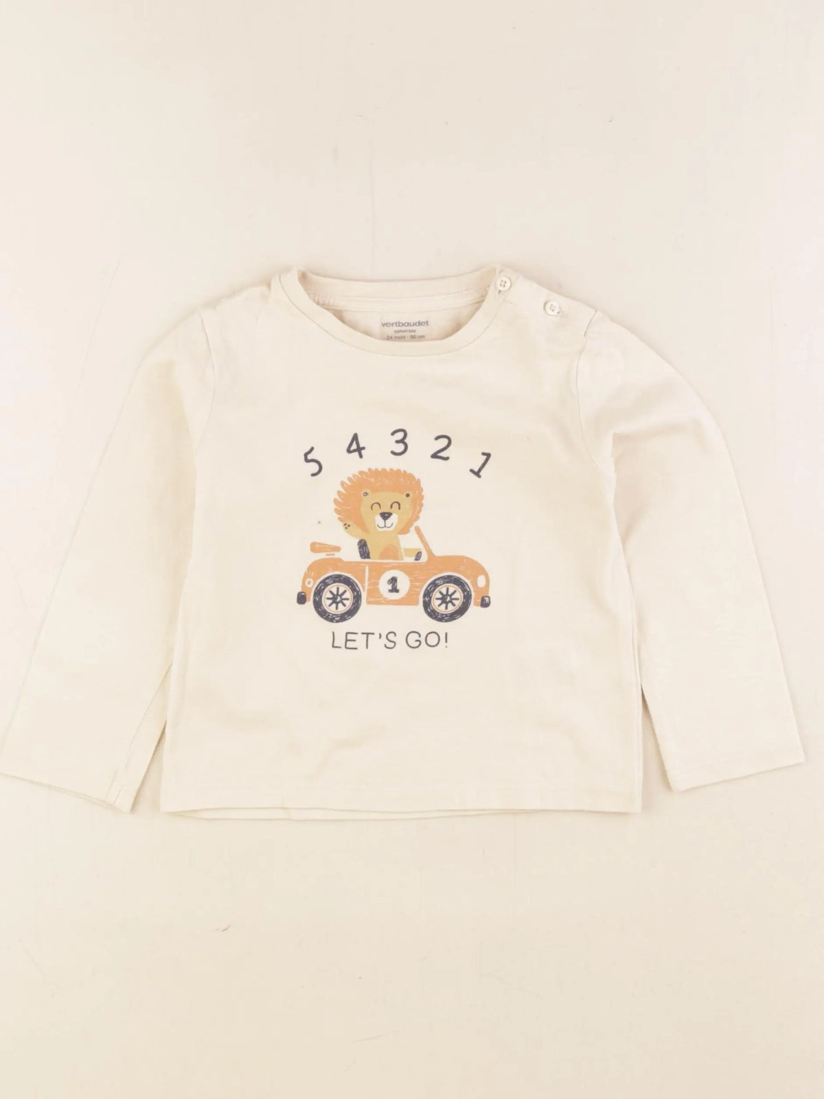 Vertbaudet - tee-shirt beige - 24 mois