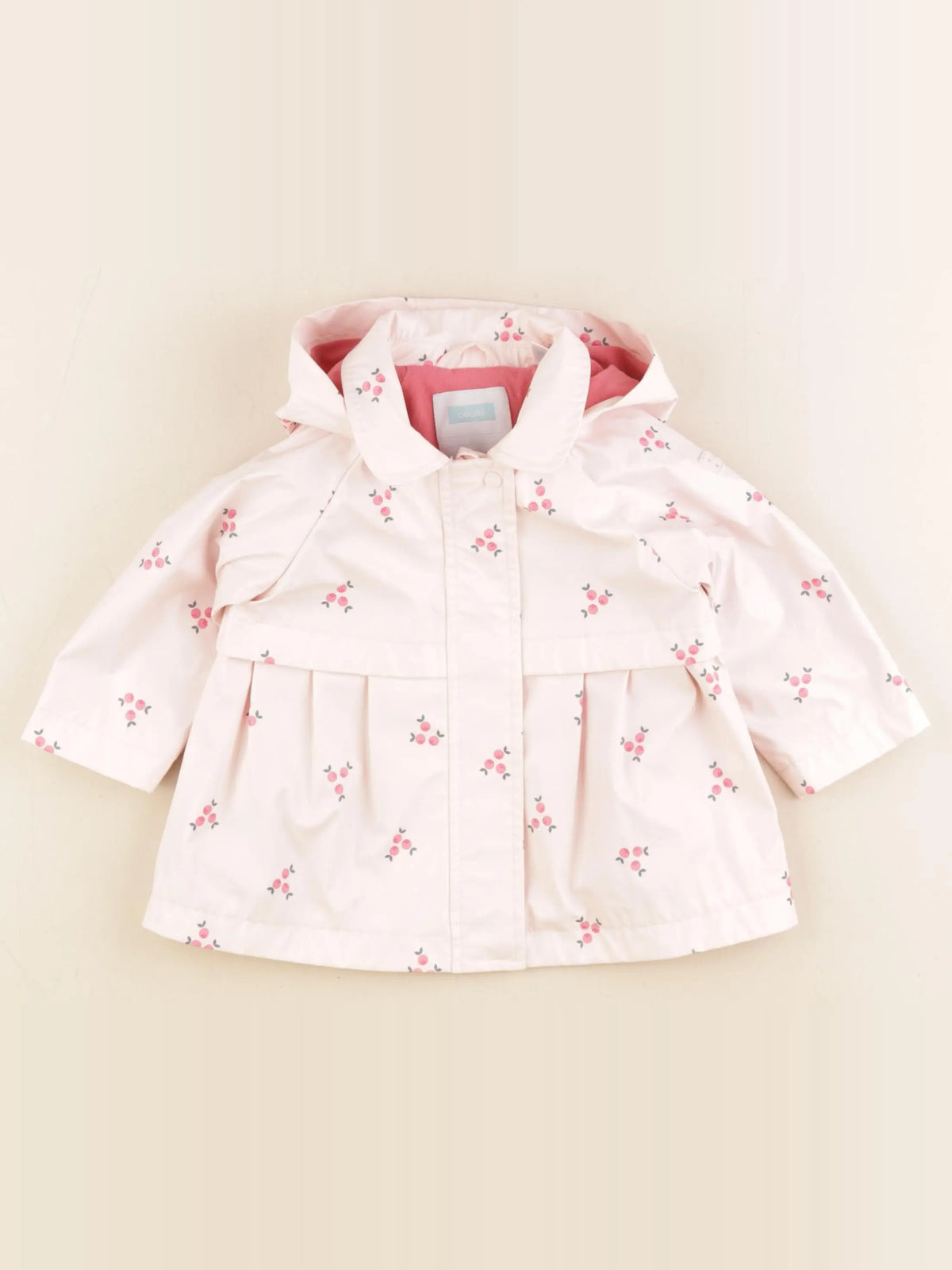 Obaïbi - imperméable rose - 9 mois