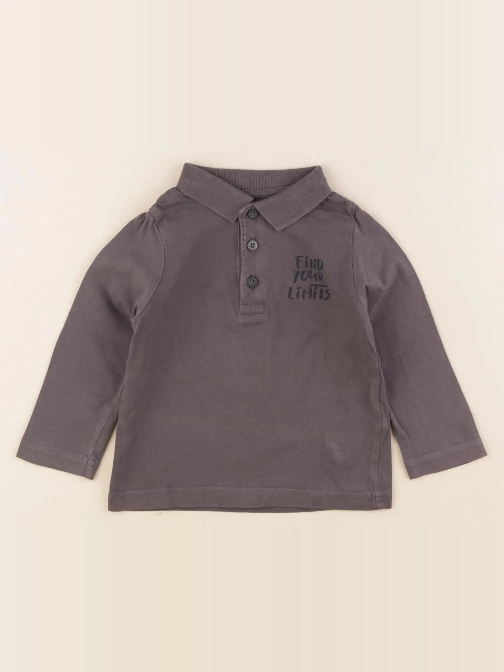 Vertbaudet - polo gris - 2 ans