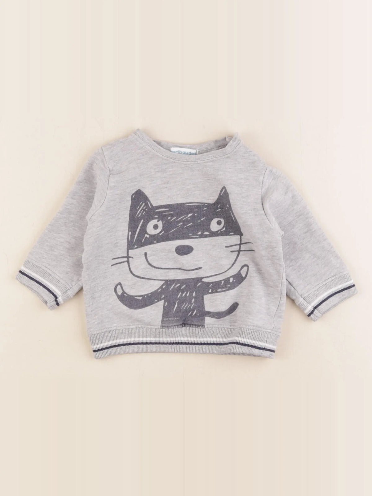 Vertbaudet - sweat gris - 6 mois