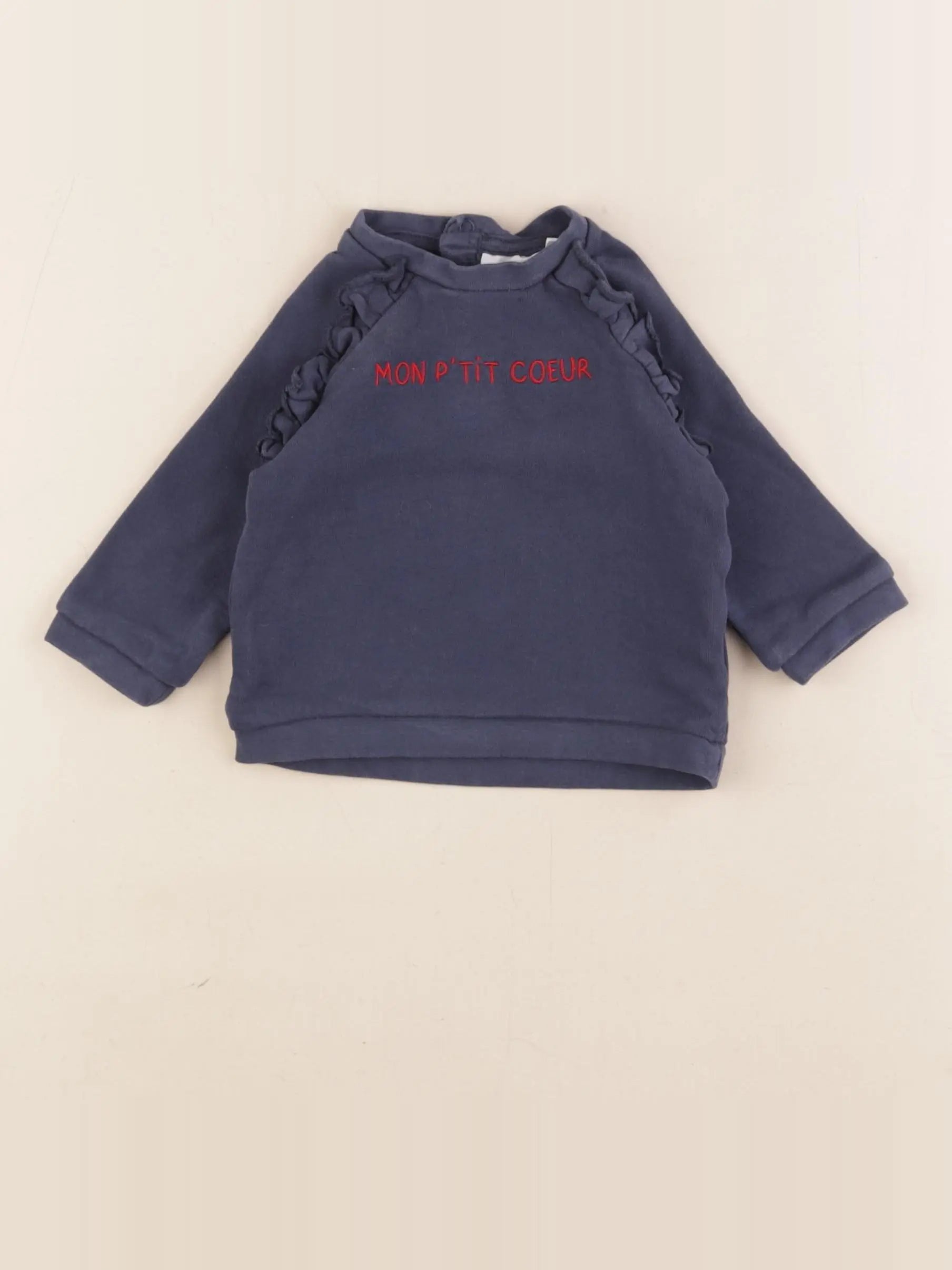 Vertbaudet - sweat bleu - 6 mois