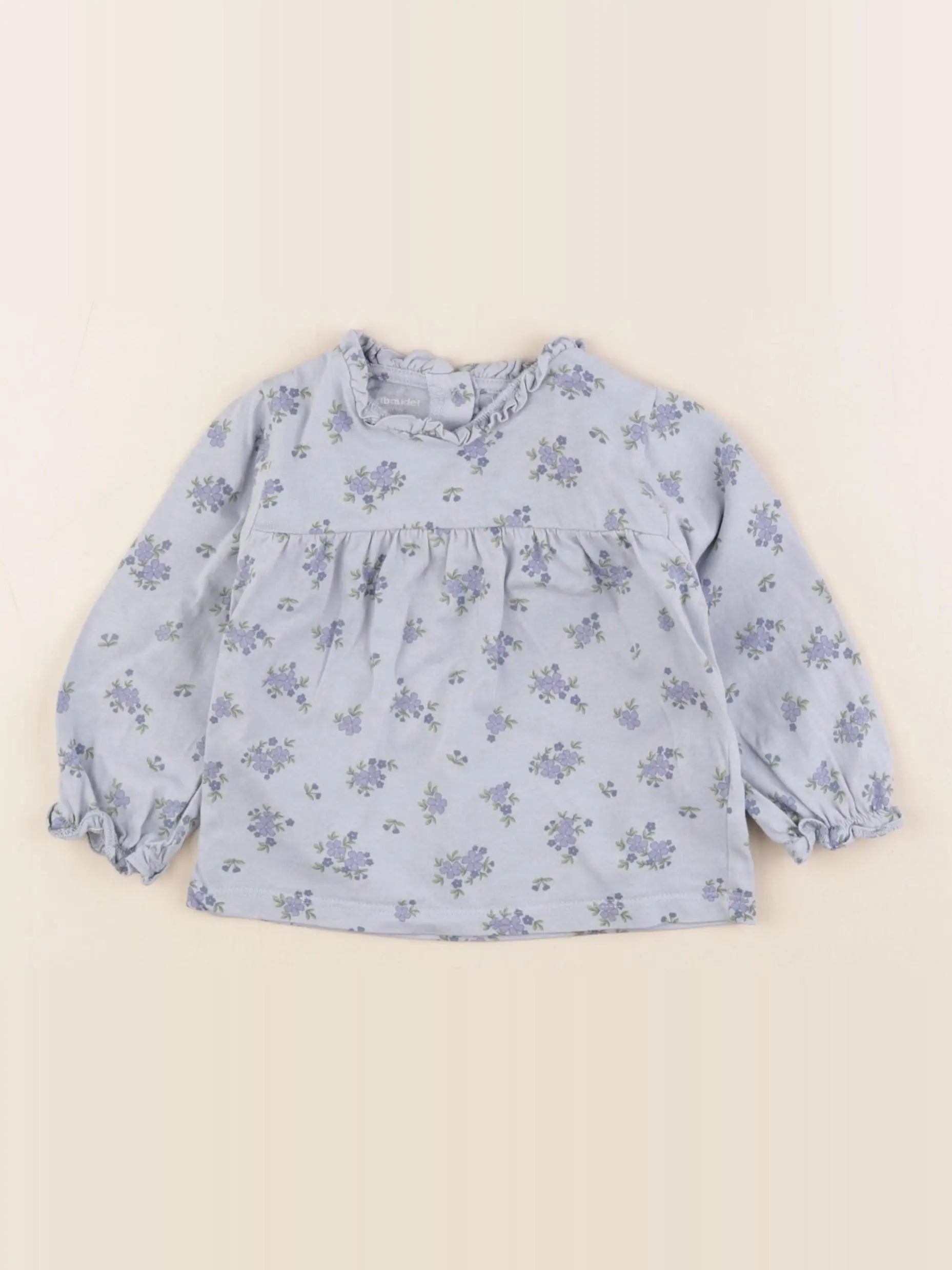Vertbaudet - tee-shirt bleu - 12 mois