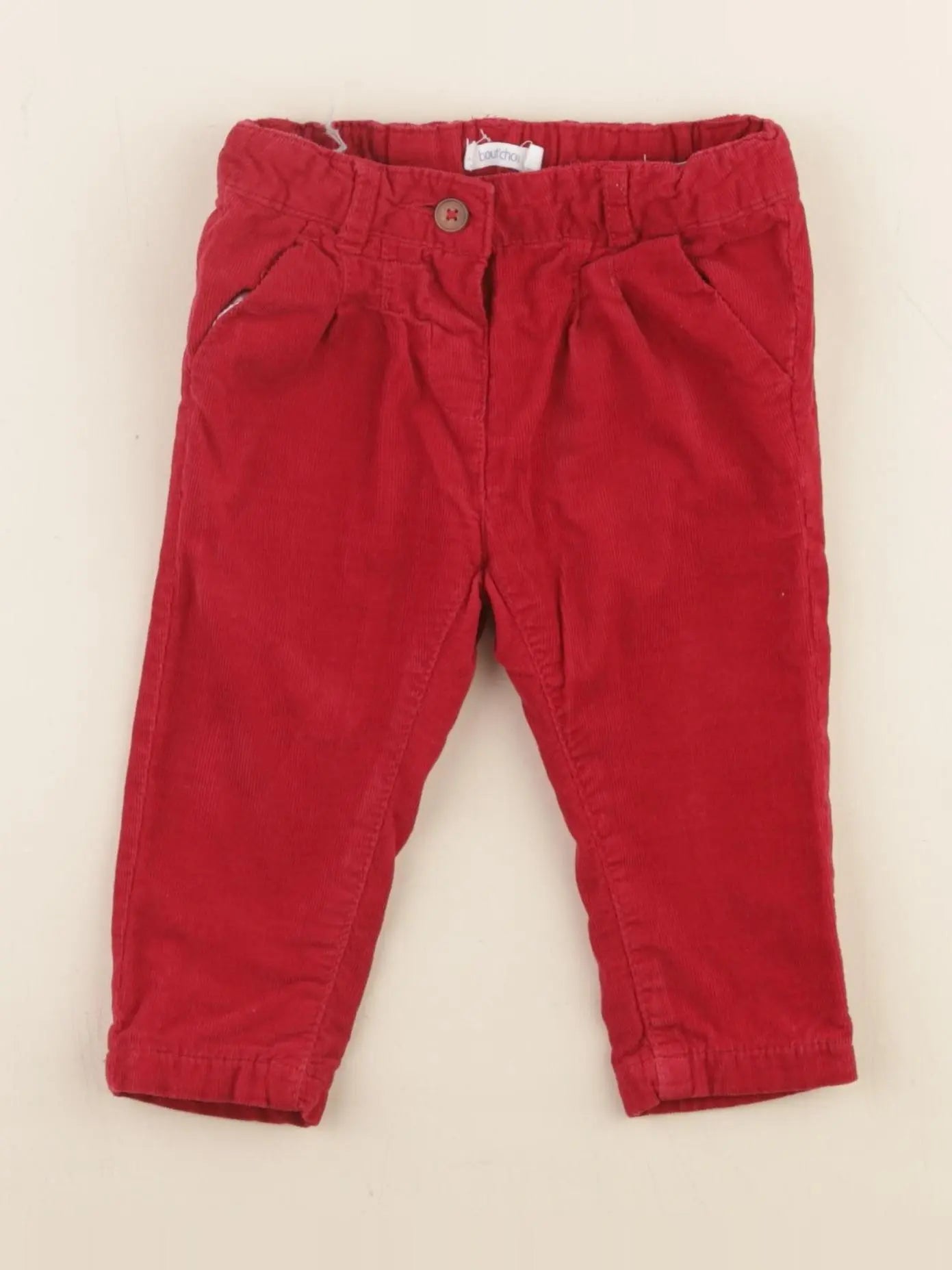 Boutchou - pantalon doublé rouge - 6 mois