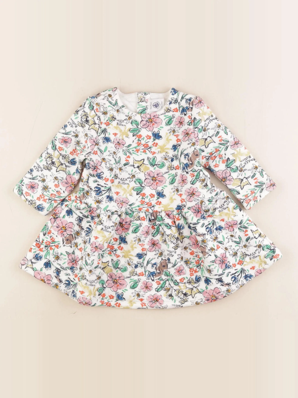 Petit Bateau - robe multicolore - 12 mois
