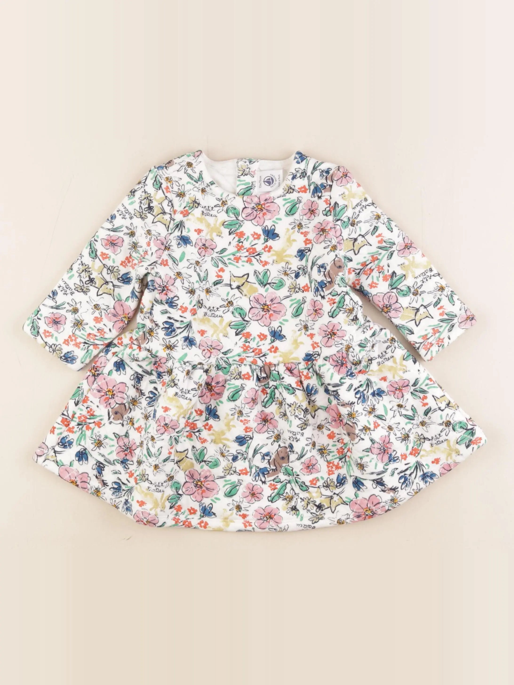 Petit Bateau - robe multicolore - 12 mois